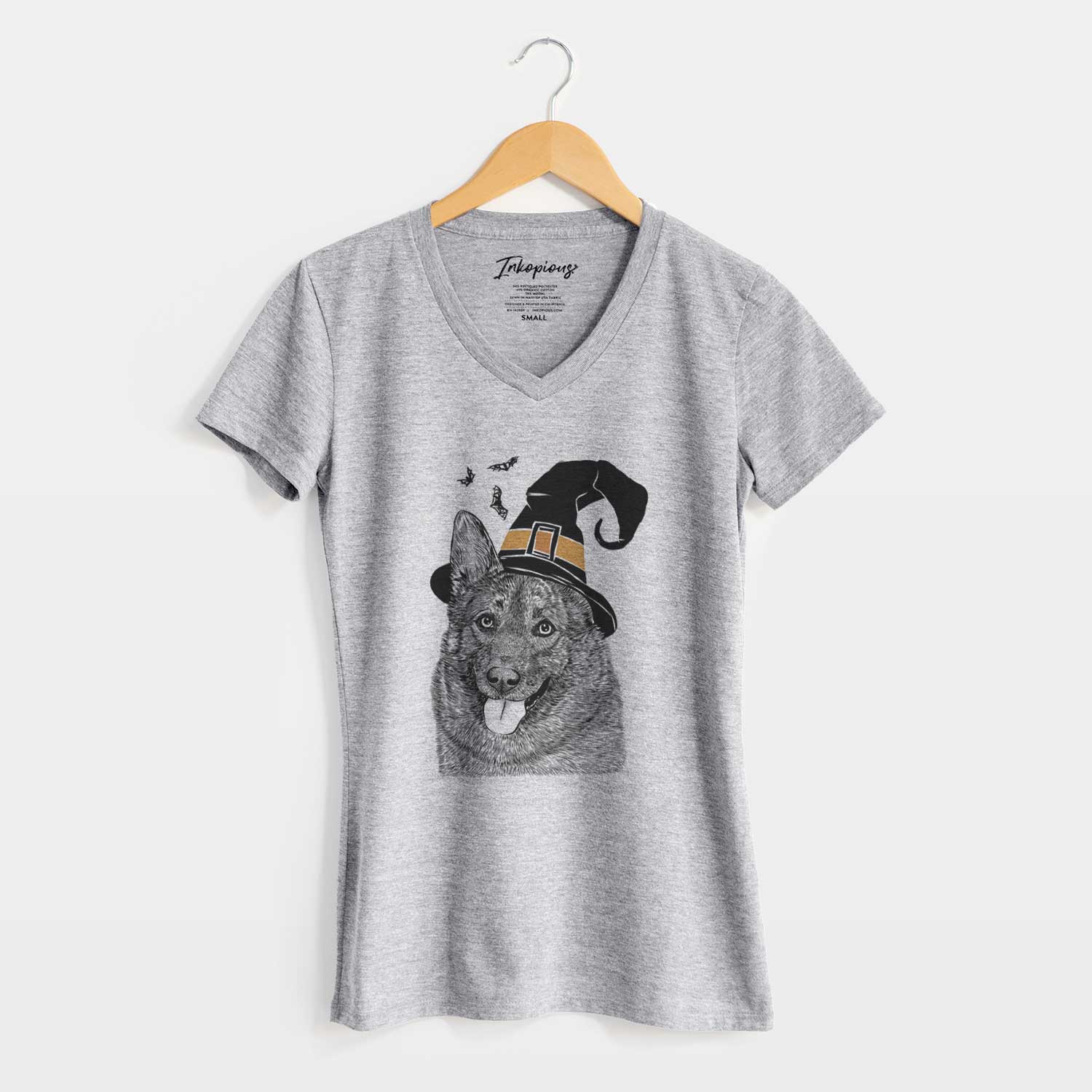 Witch Kasia the Norwegian Elkhound - Women's V-neck Shirt