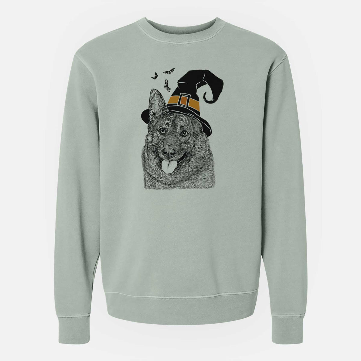 Witch Kasia the Norwegian Elkhound - Unisex Pigment Dyed Crew Sweatshirt