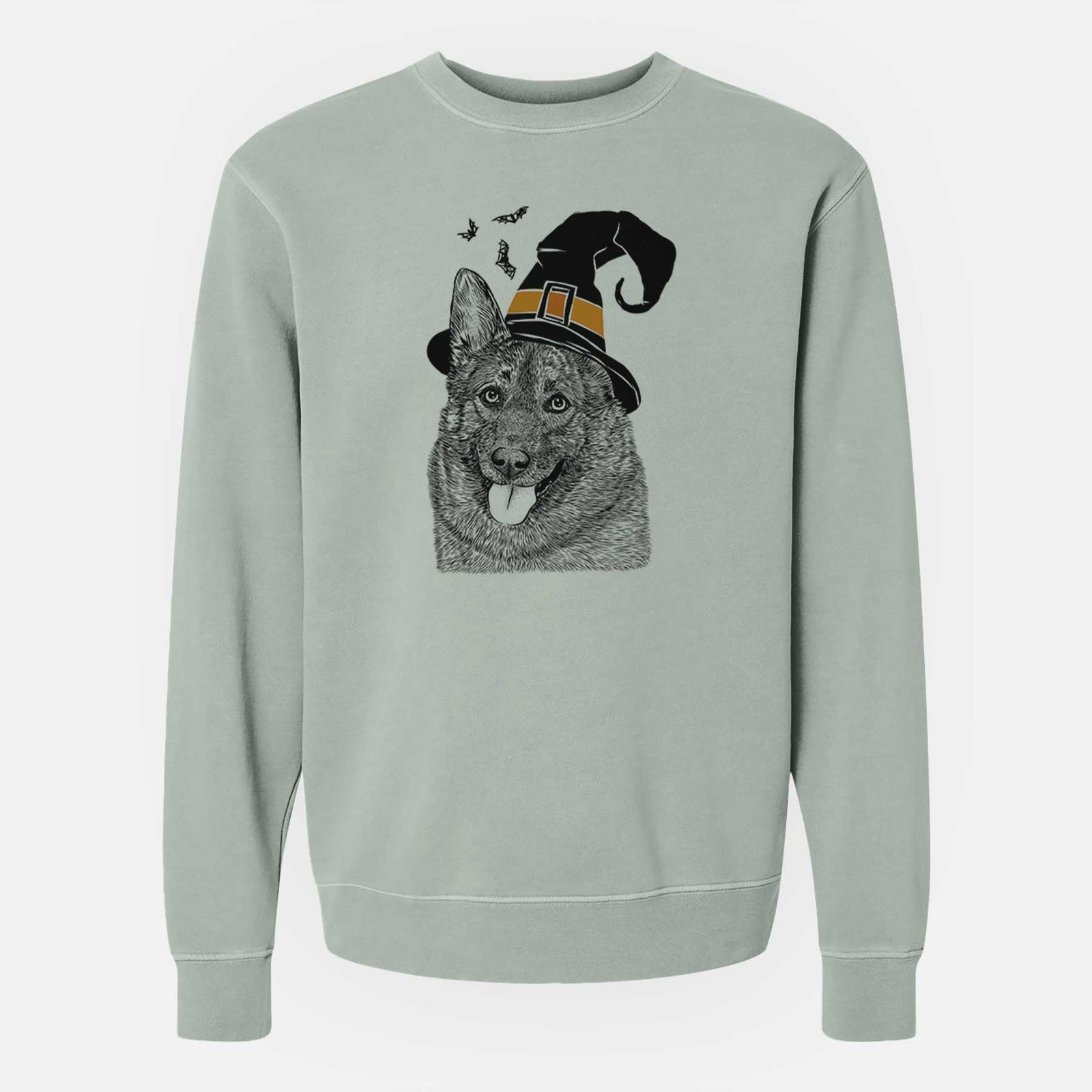 Witch Kasia the Norwegian Elkhound - Unisex Pigment Dyed Crew Sweatshirt