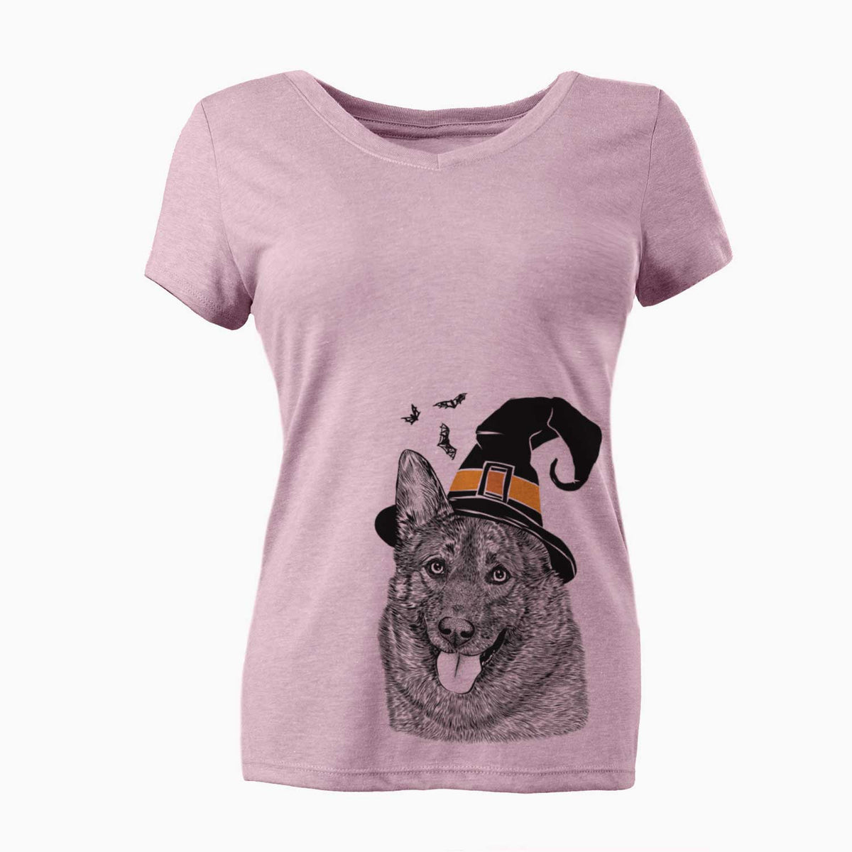 Witch Kasia the Norwegian Elkhound - Women's V-neck Shirt