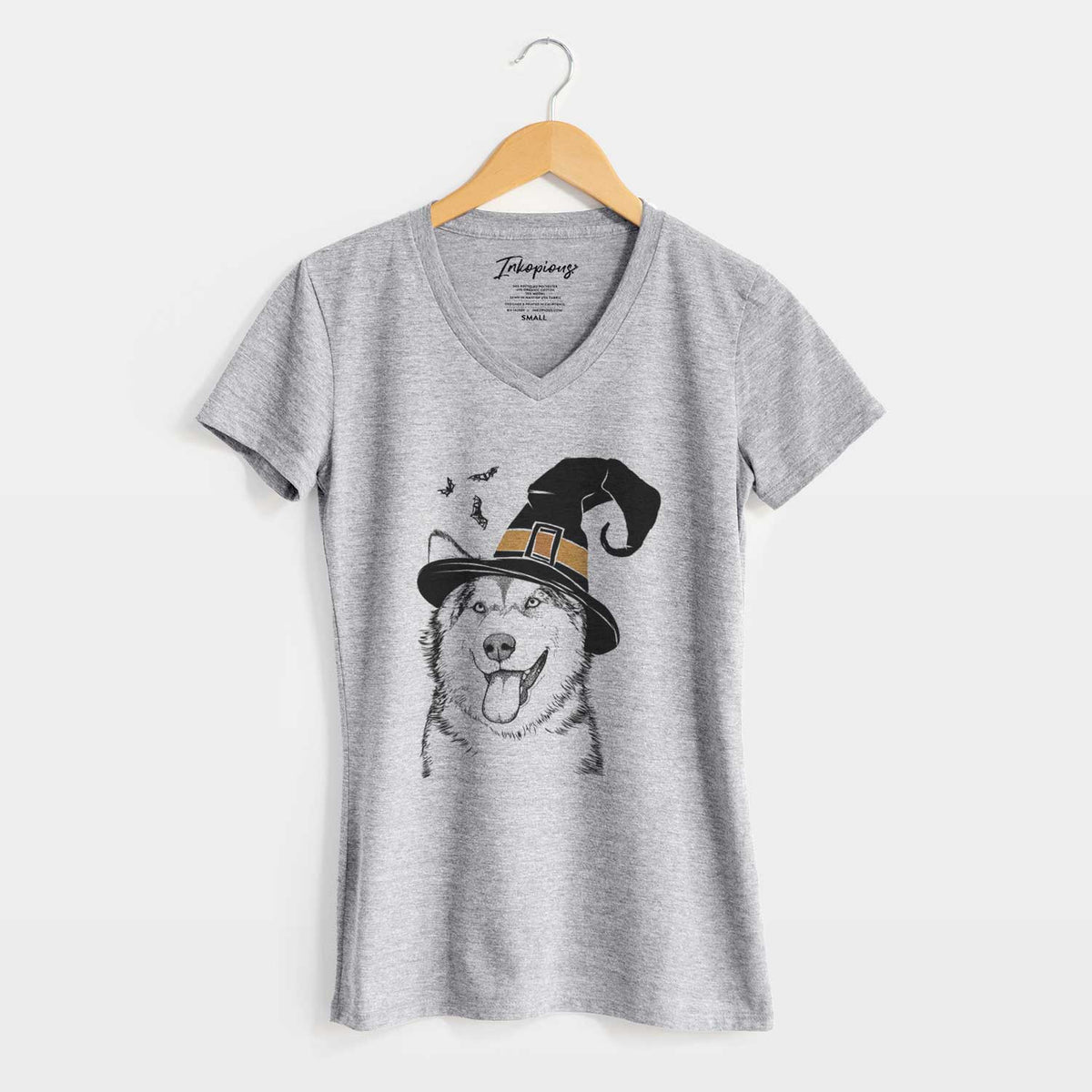 Witch Kaskae the Alaskan Malamute - Women's V-neck Shirt