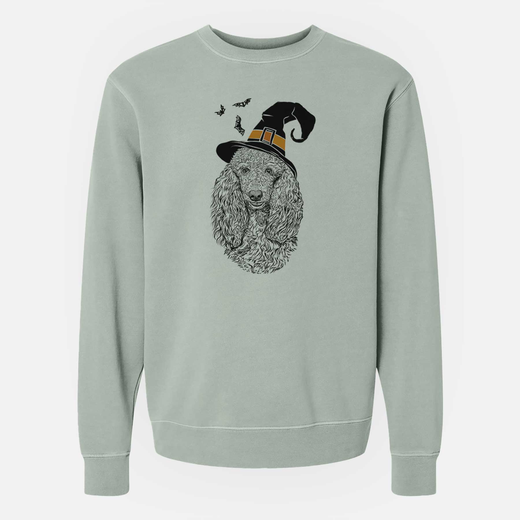 Witch Kenna the Standard Poodle - Unisex Pigment Dyed Crew Sweatshirt