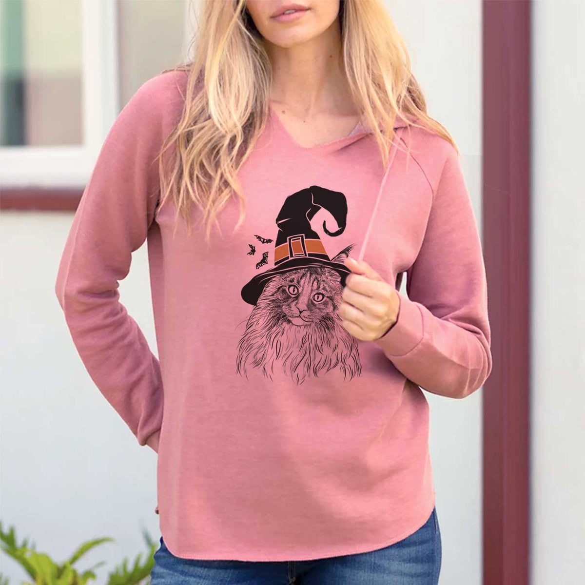 Witch Kiki the Maine Coon Cat - Cali Wave Hooded Sweatshirt