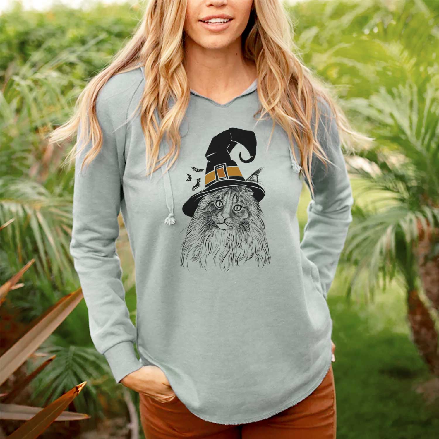 Witch Kiki the Maine Coon Cat - Cali Wave Hooded Sweatshirt