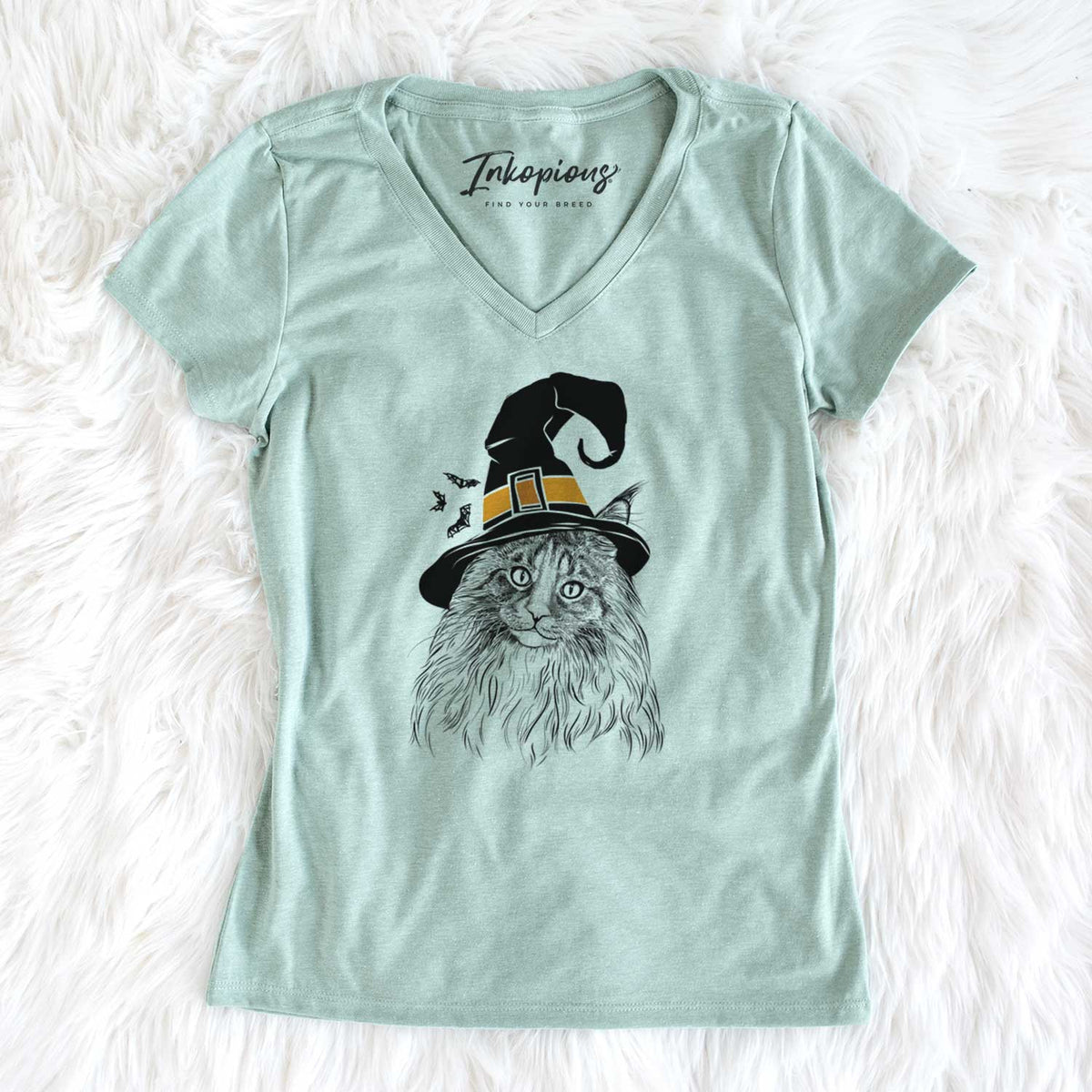 Witch Kiki the Maine Coon Cat - Women's V-neck Shirt