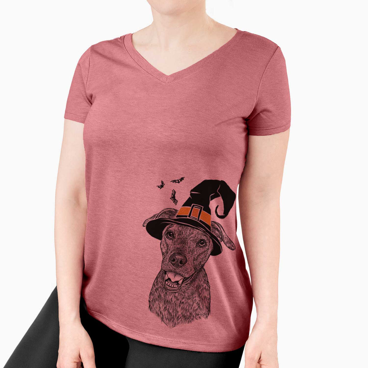 Witch Kirby the Mountain Cur Mix - Women's V-neck Shirt