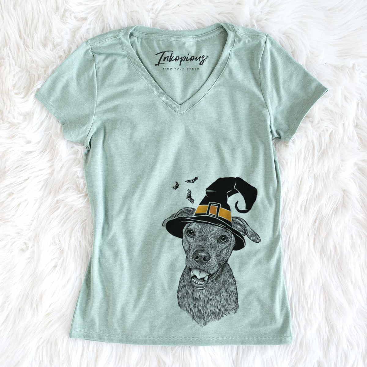 Witch Kirby the Mountain Cur Mix - Women&#39;s V-neck Shirt