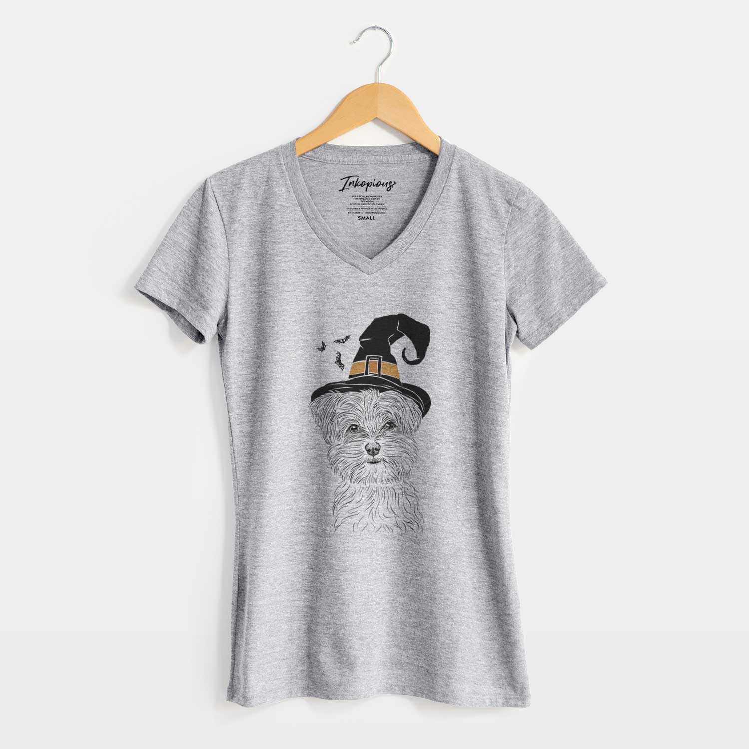 Witch Kiwi the Morkie - Women's V-neck Shirt