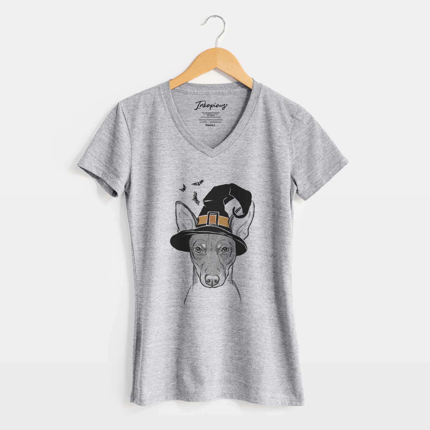 Witch Knox the Rat Terrier - Women's V-neck Shirt