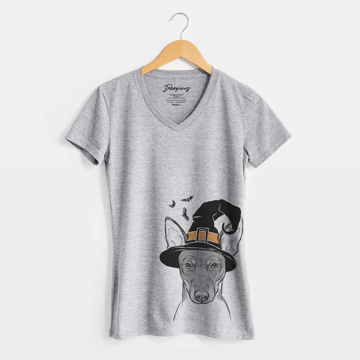 Witch Knox the Rat Terrier - Women's V-neck Shirt