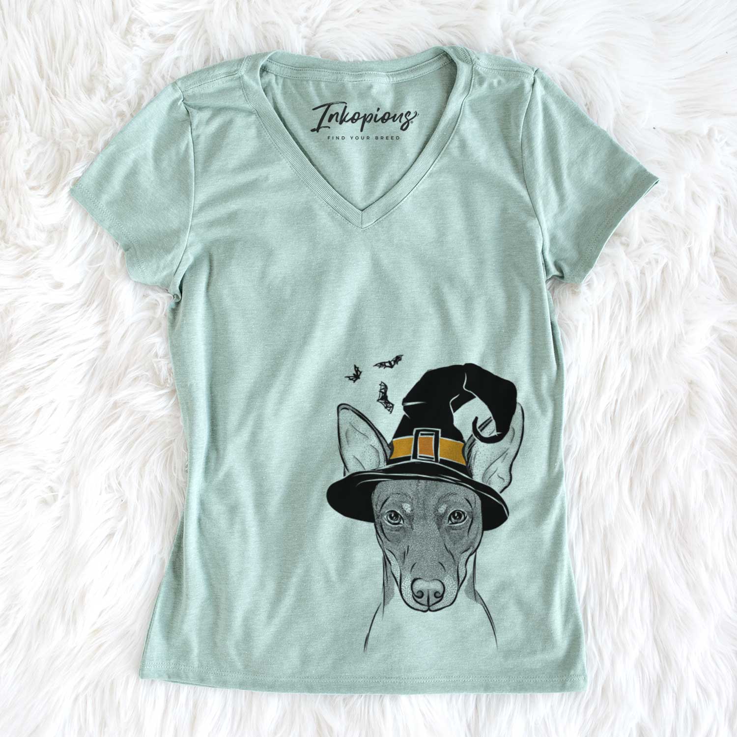 Witch Knox the Rat Terrier - Women's V-neck Shirt