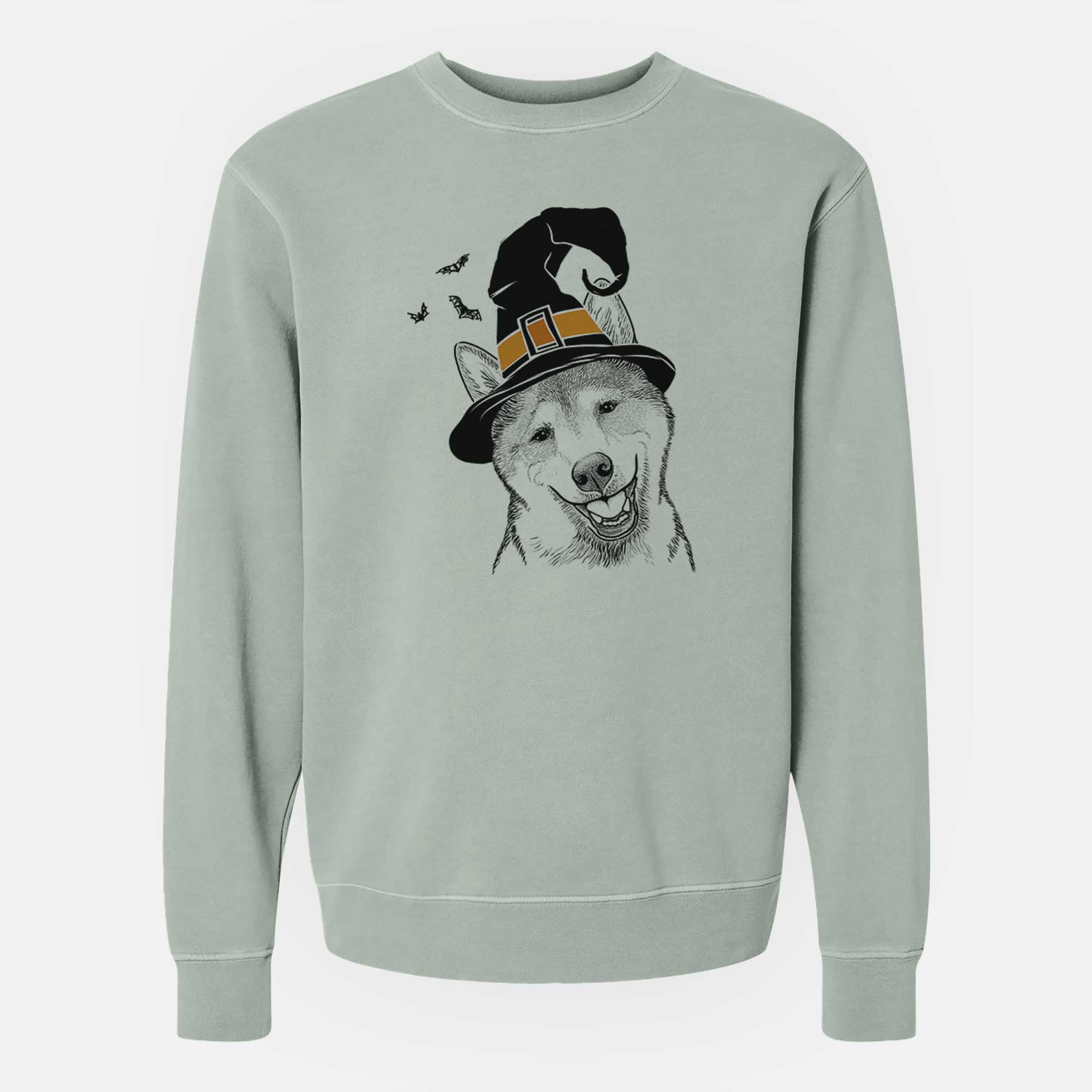 Witch Koby the Shiba Inu - Unisex Pigment Dyed Crew Sweatshirt