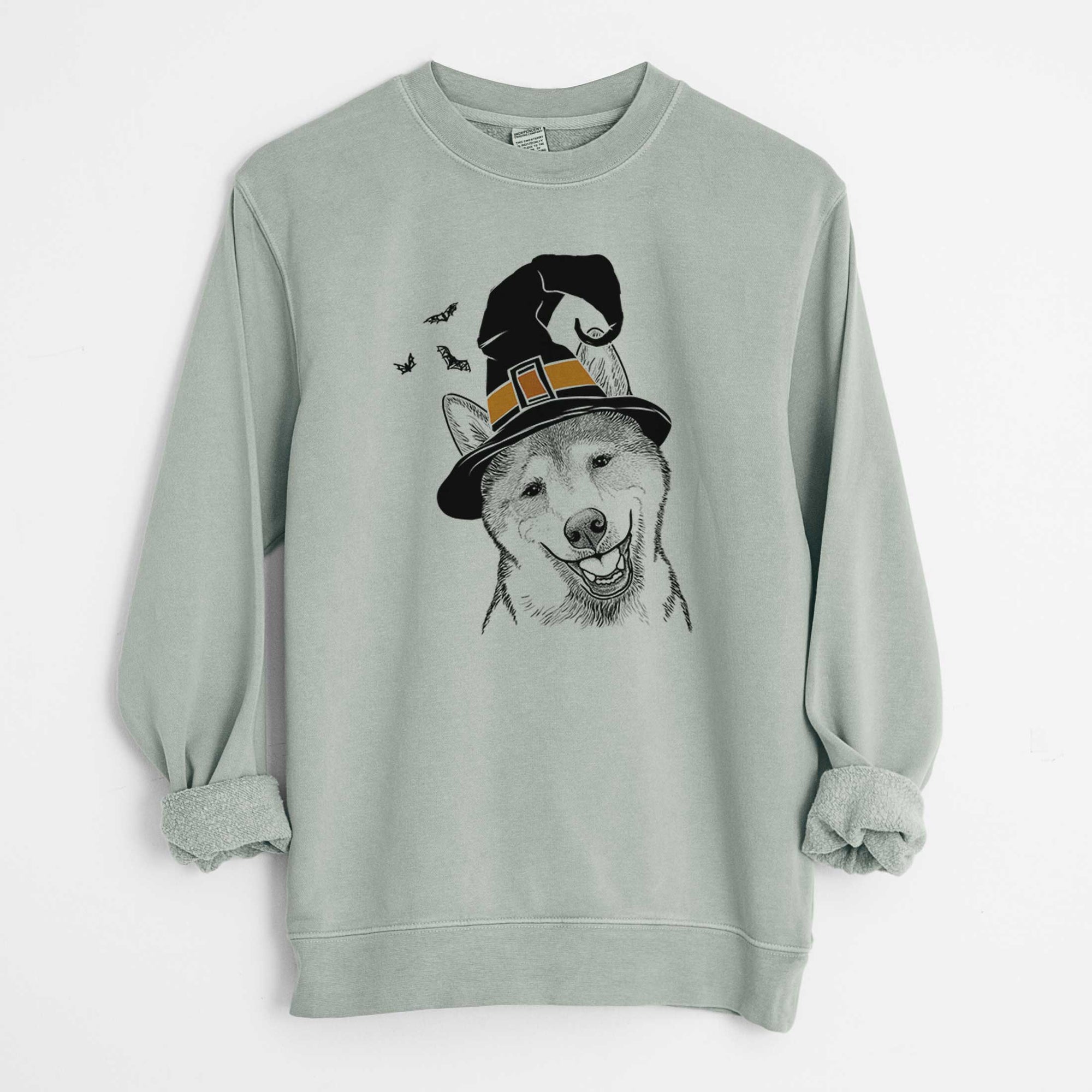 Witch Koby the Shiba Inu - Unisex Pigment Dyed Crew Sweatshirt