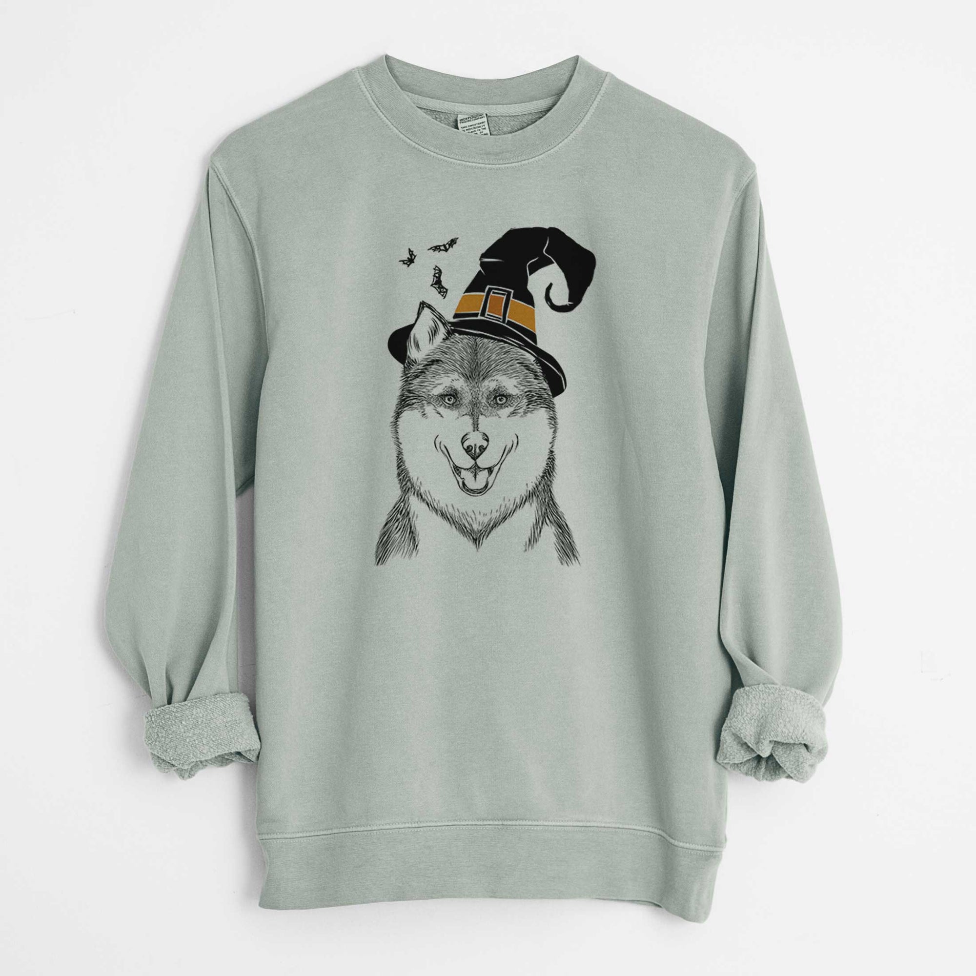 Witch Koda the Siberian Husky - Unisex Pigment Dyed Crew Sweatshirt