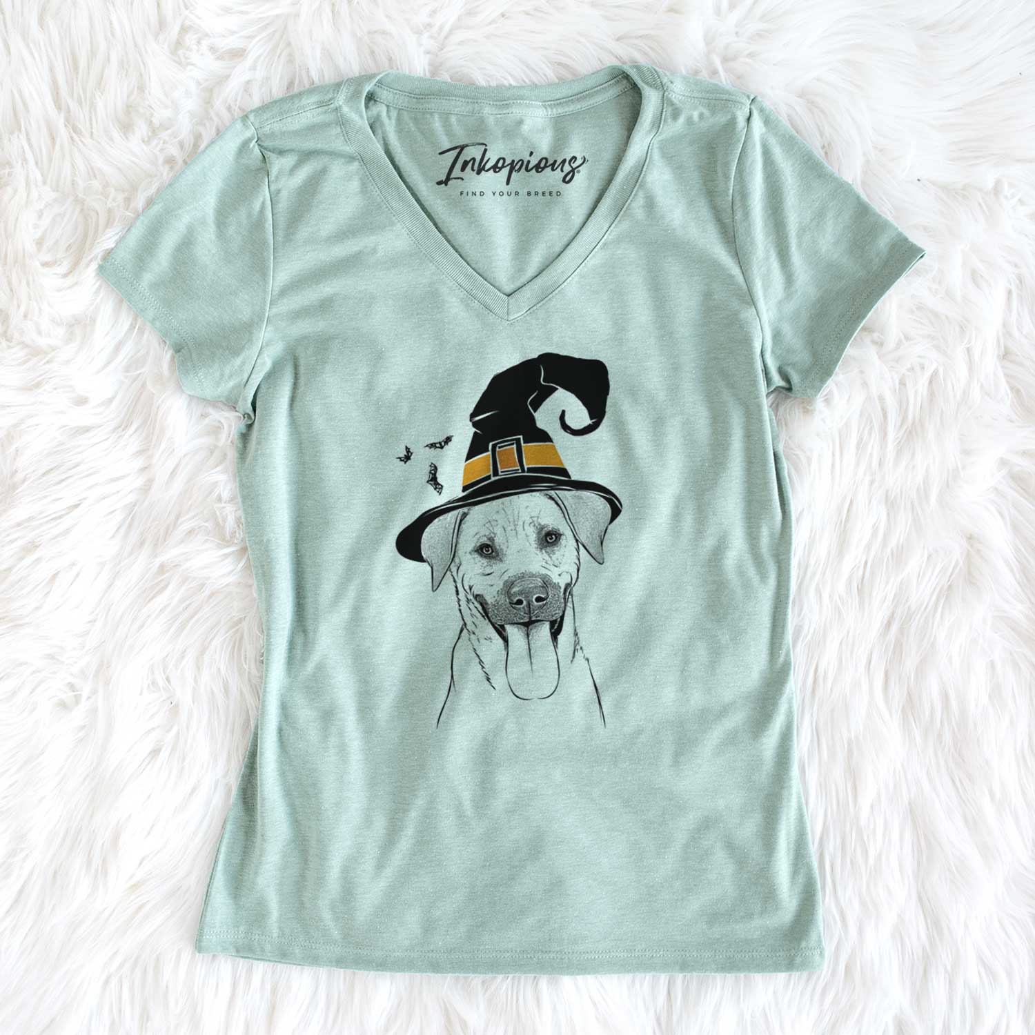 Witch Koda the Black Mouth Cur - Women's V-neck Shirt