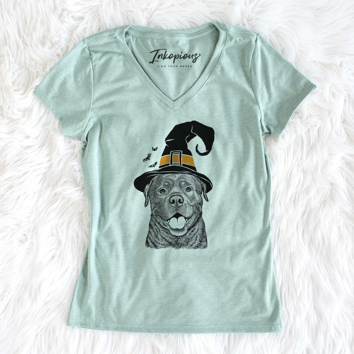 Witch Kojak the Rottweiler - Women's V-neck Shirt