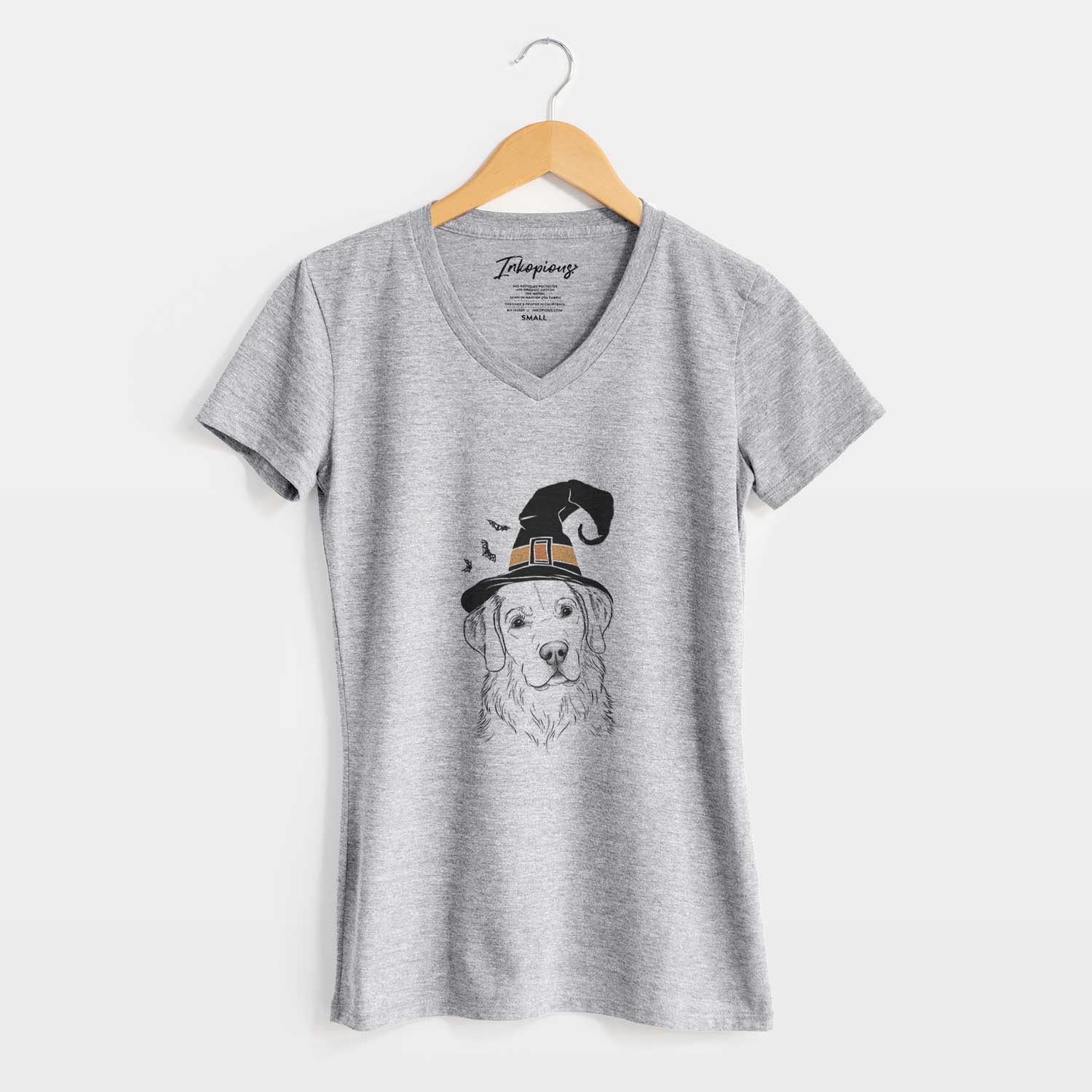 Witch Kula the Golden Retriever - Women's V-neck Shirt