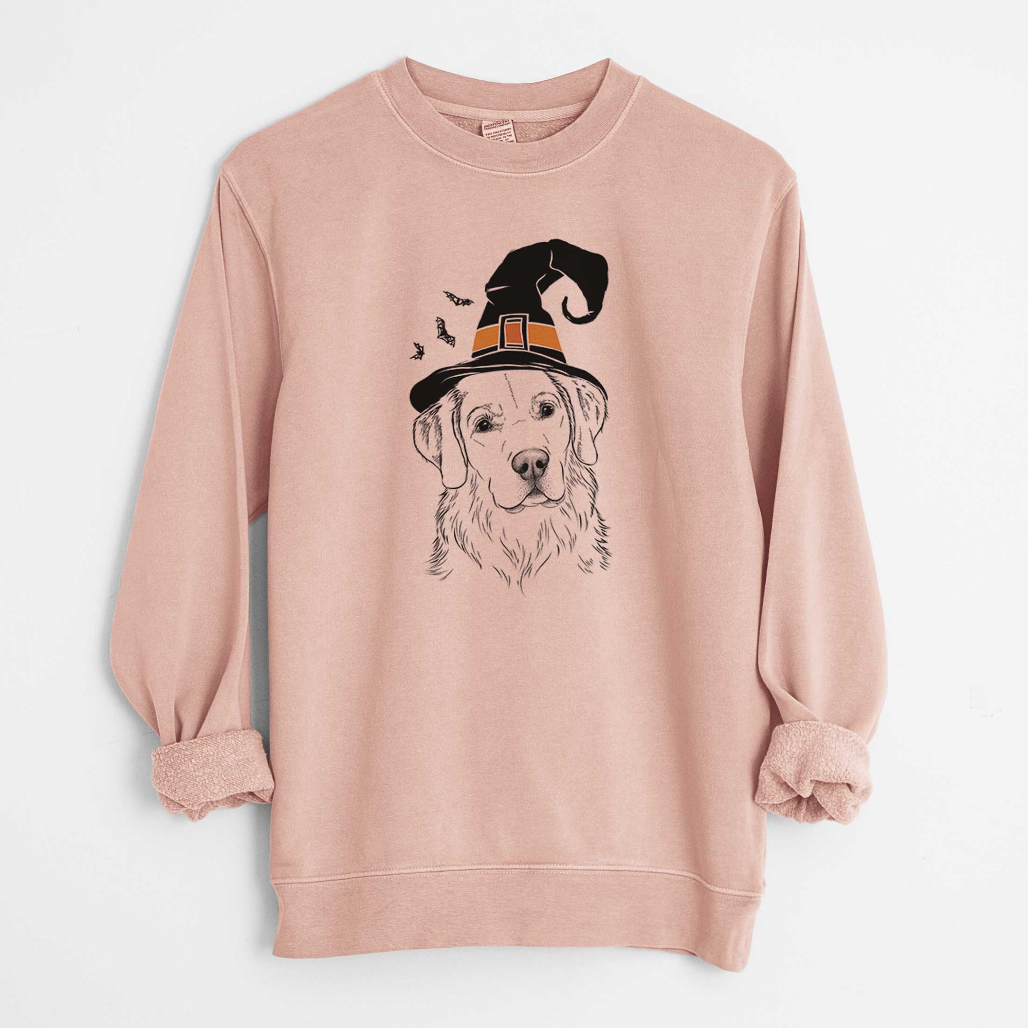 Witch Kula the Golden Retriever - Unisex Pigment Dyed Crew Sweatshirt