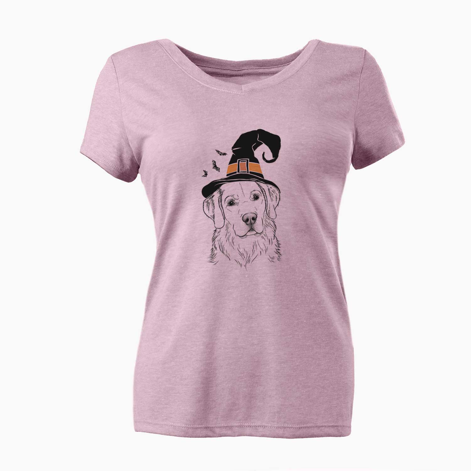 Witch Kula the Golden Retriever - Women's V-neck Shirt