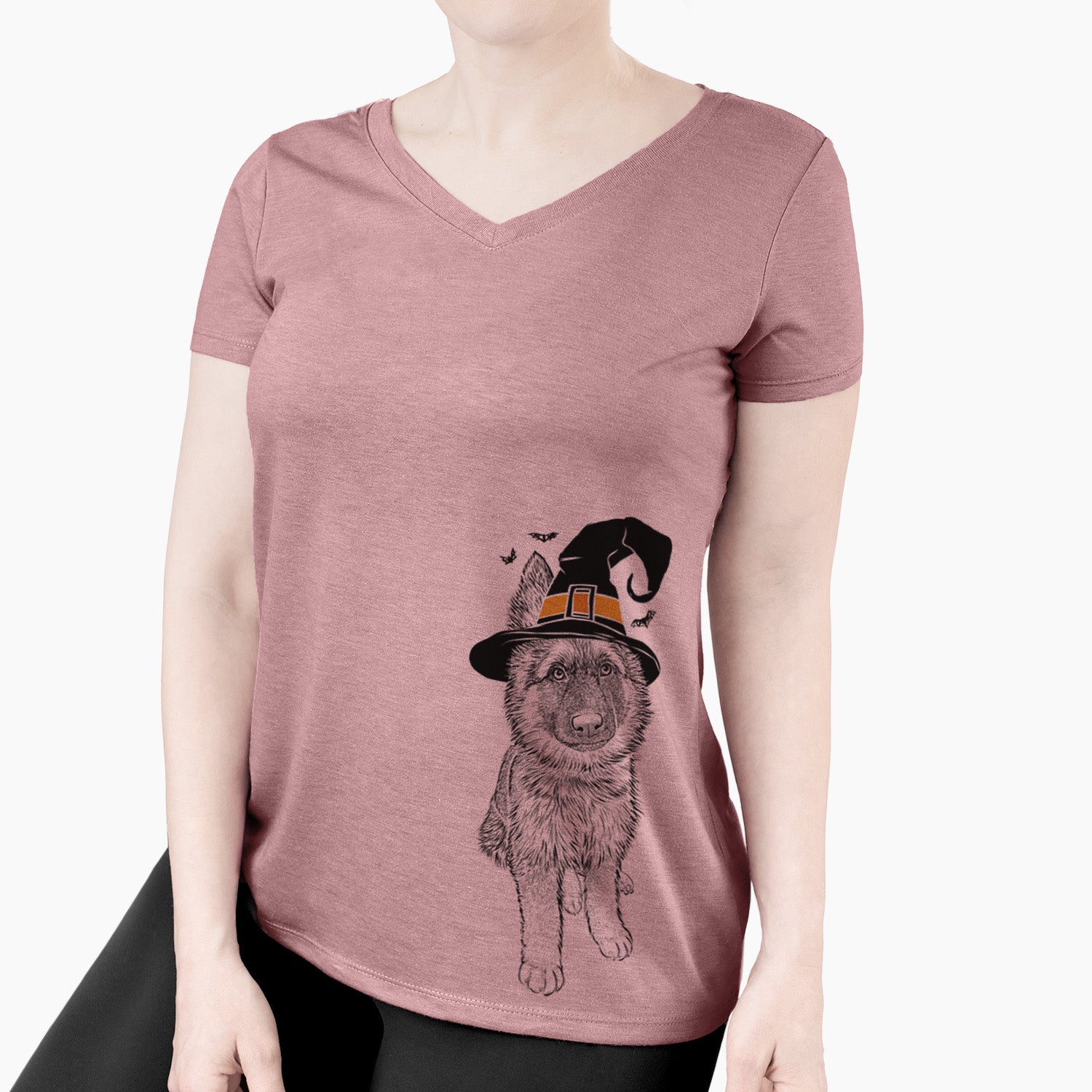 Witch Kuyo the German Shepherd - Women's Perfect V-neck Shirt