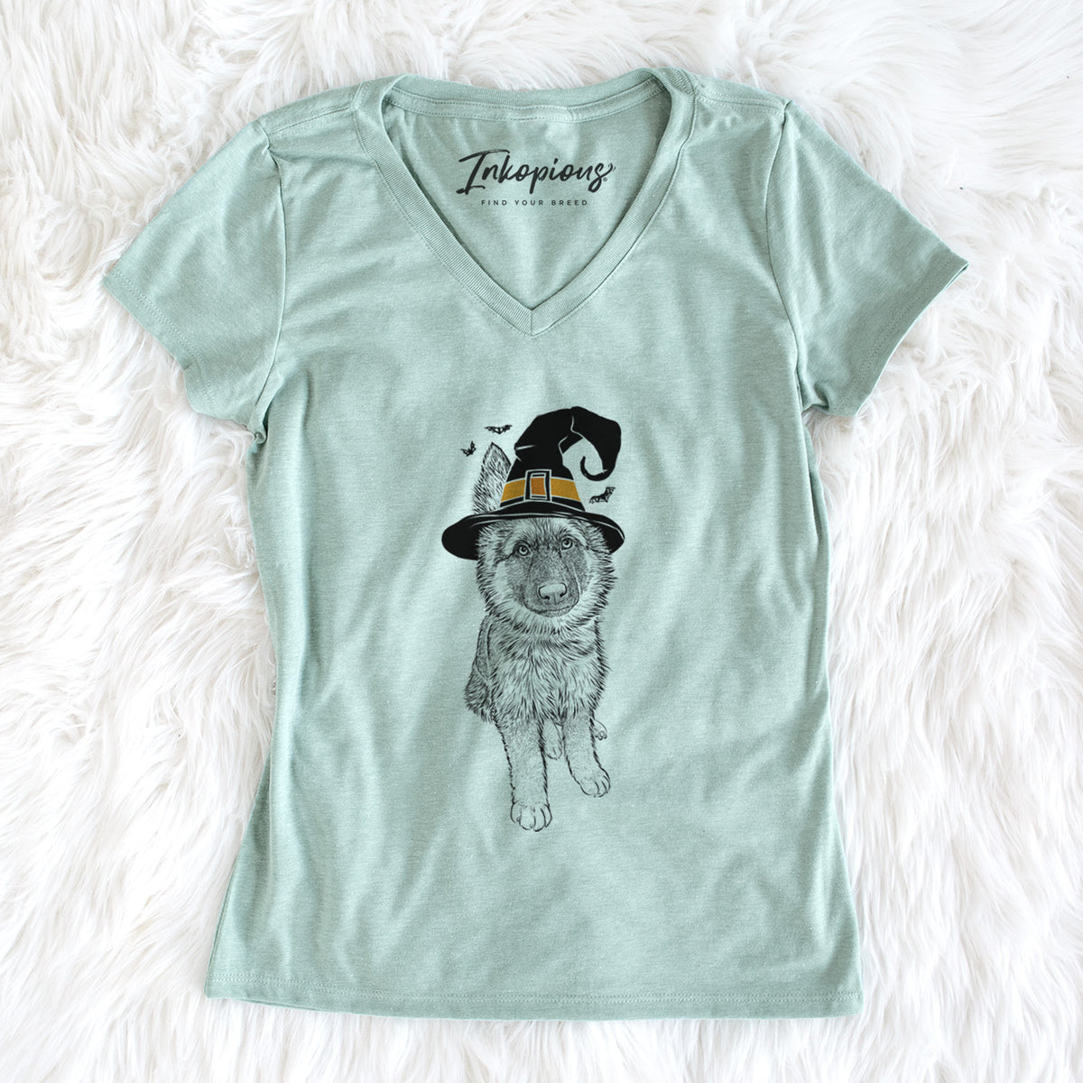 Witch Kuyo the German Shepherd - Women's Perfect V-neck Shirt