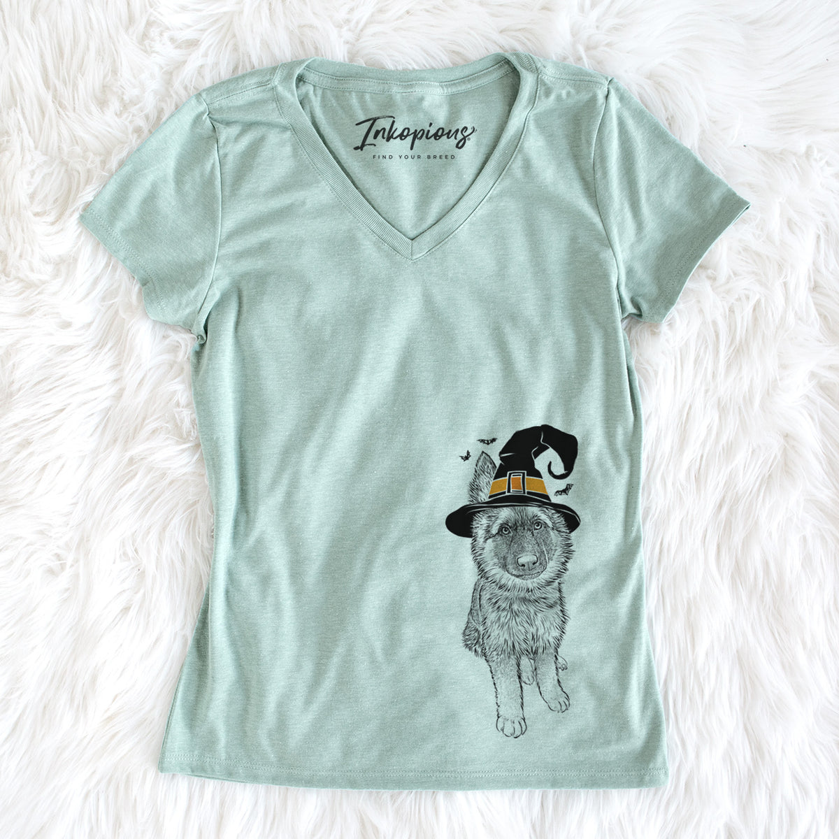 Witch Kuyo the German Shepherd - Women&#39;s Perfect V-neck Shirt