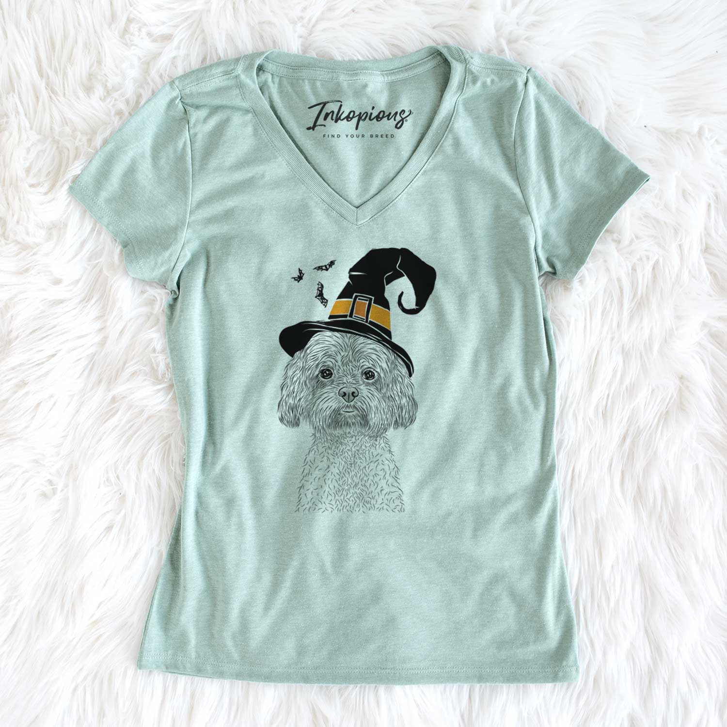 Witch Lane the Lhasa Apso - Women's V-neck Shirt