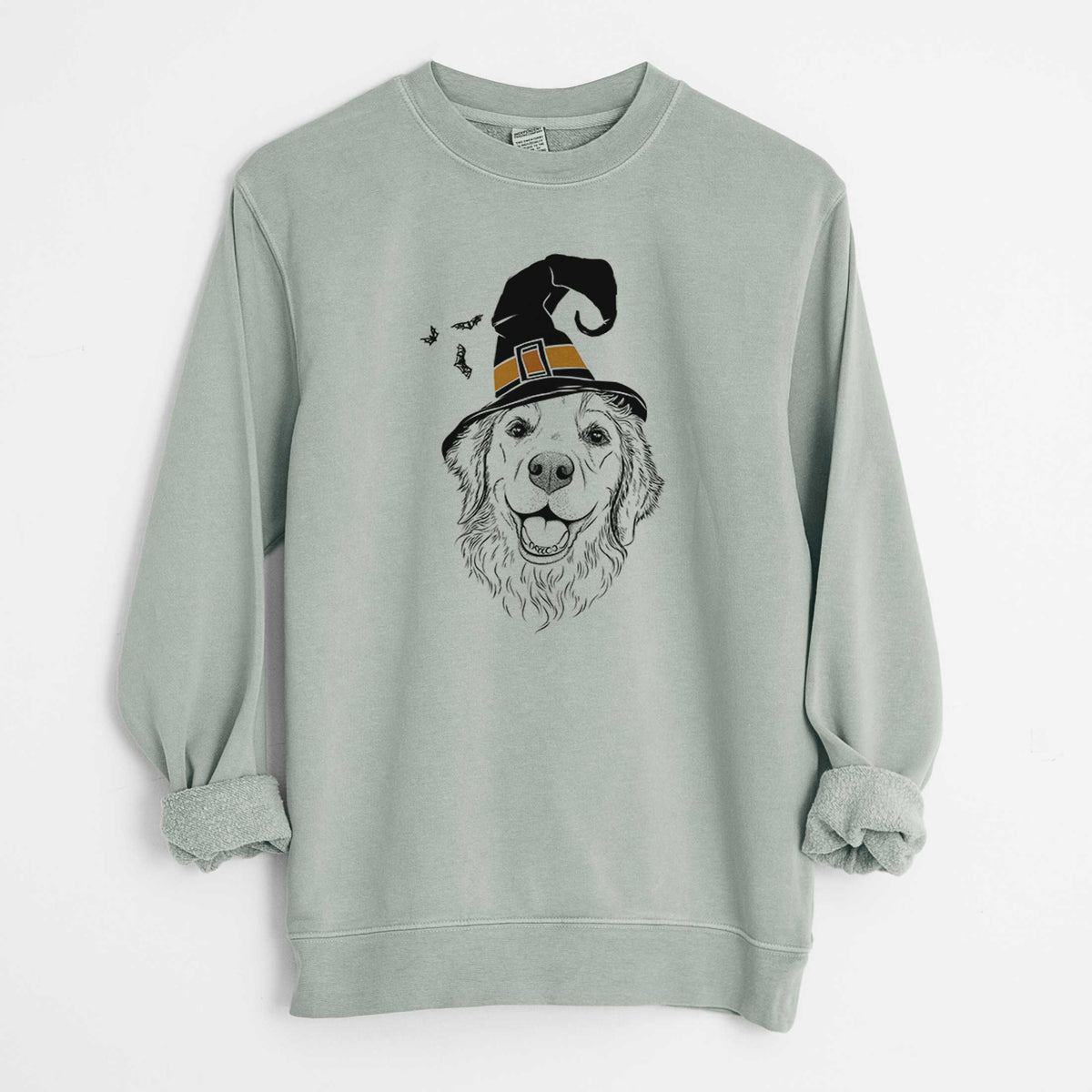 Witch Legend the Golden Retriever - Unisex Pigment Dyed Crew Sweatshirt
