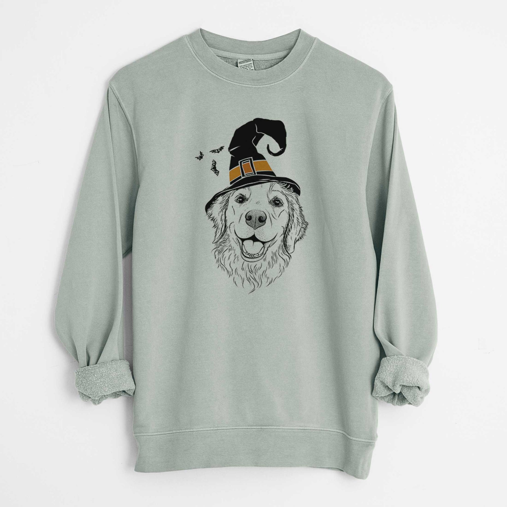 Witch Legend the Golden Retriever - Unisex Pigment Dyed Crew Sweatshirt