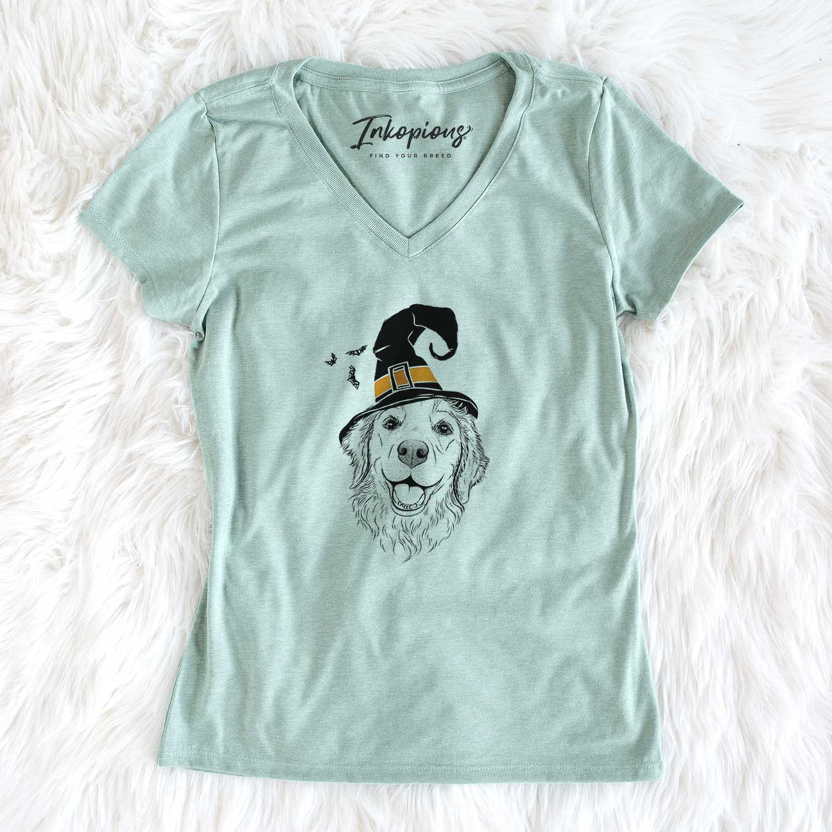 Witch Legend the Golden Retriever - Women's V-neck Shirt