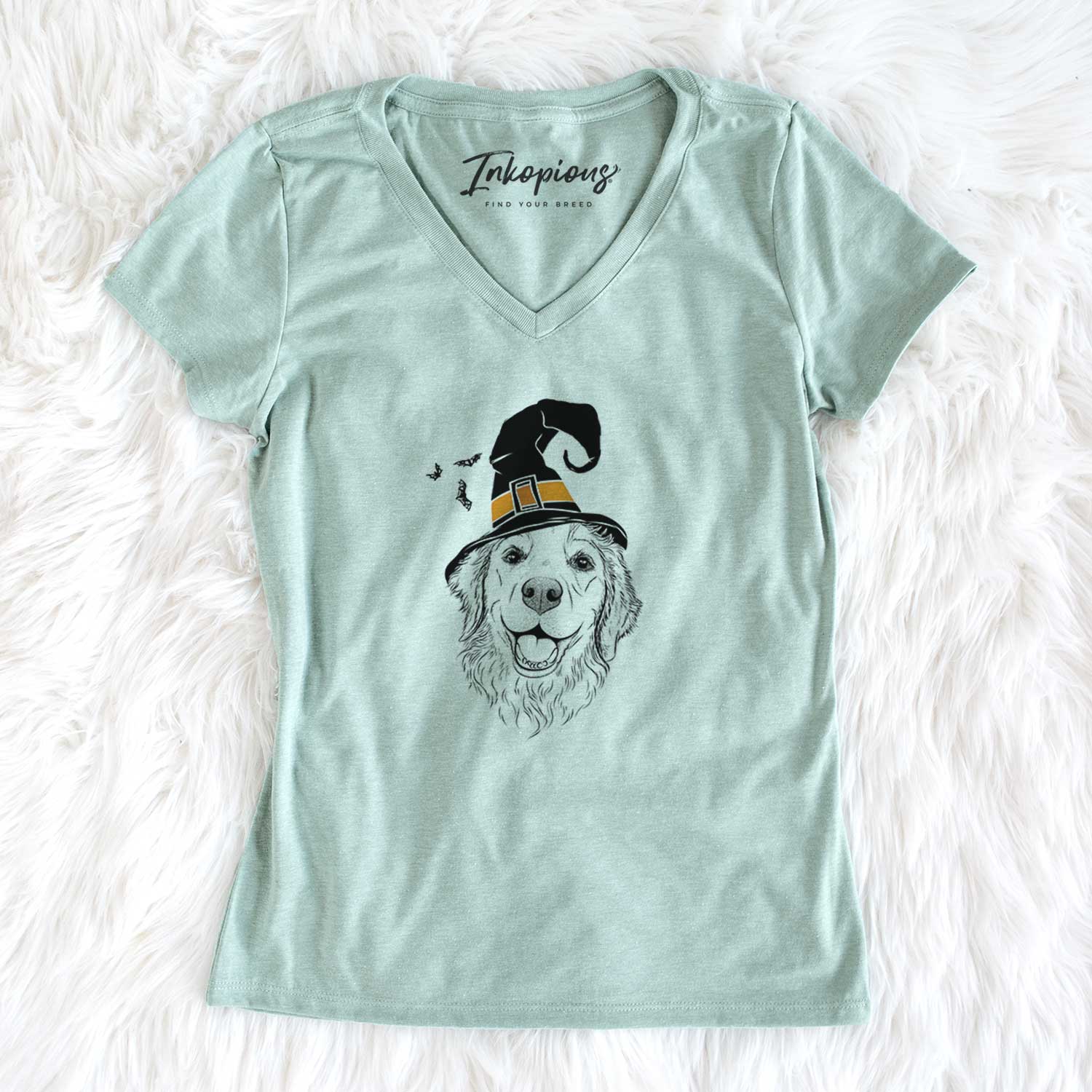 Witch Legend the Golden Retriever - Women's V-neck Shirt