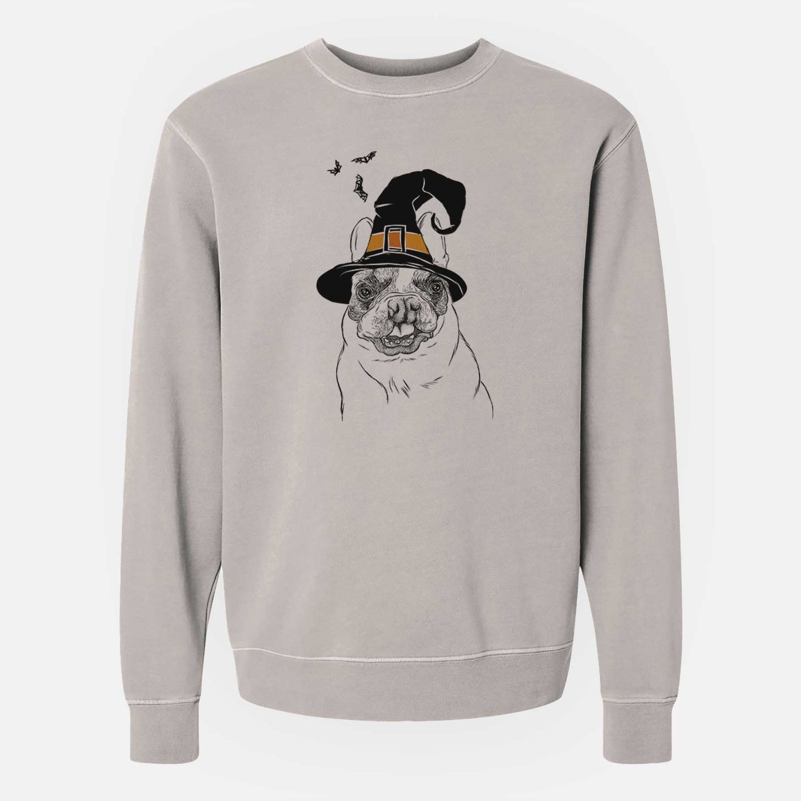 Witch Lentil the French Bulldog - Unisex Pigment Dyed Crew Sweatshirt