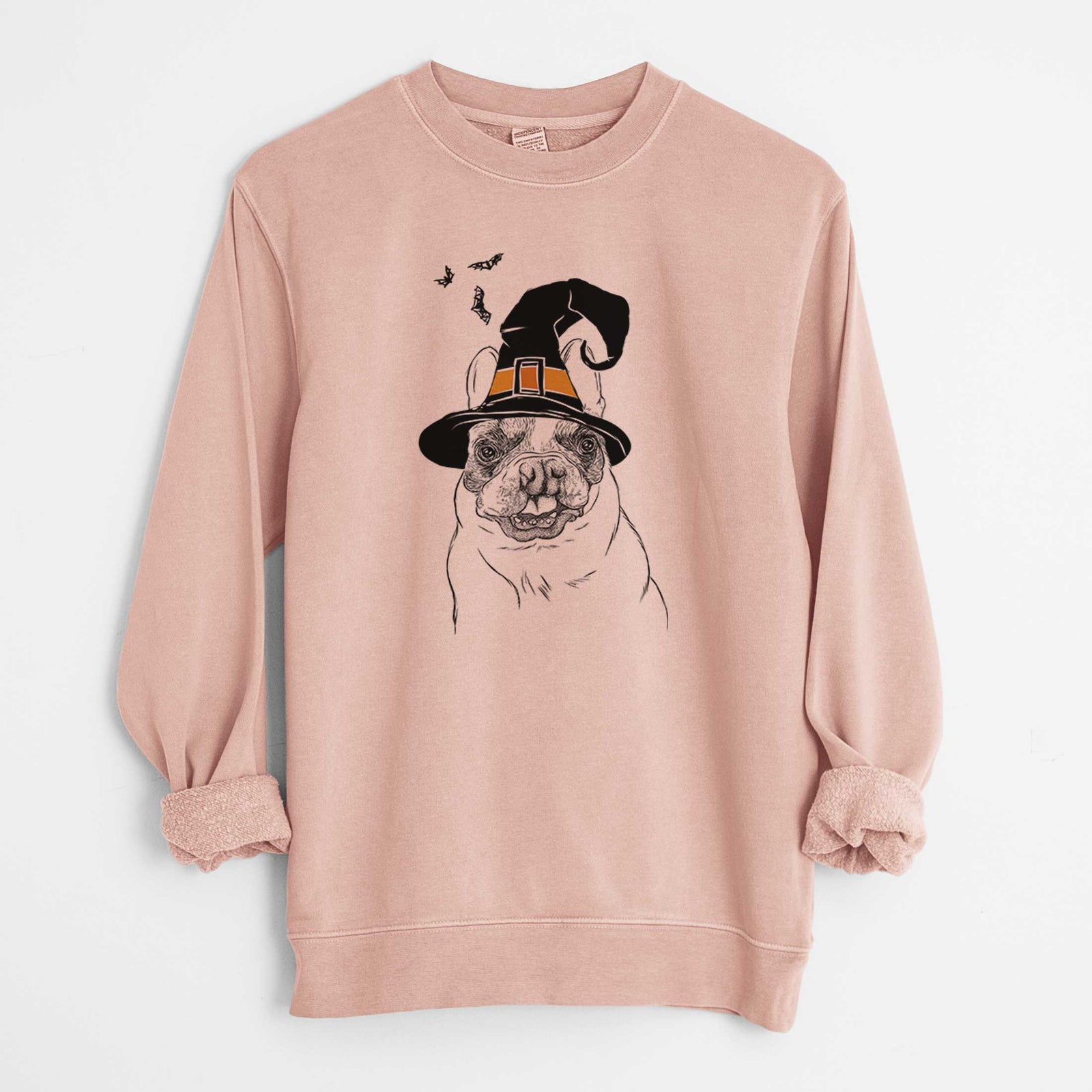 Witch Lentil the French Bulldog - Unisex Pigment Dyed Crew Sweatshirt