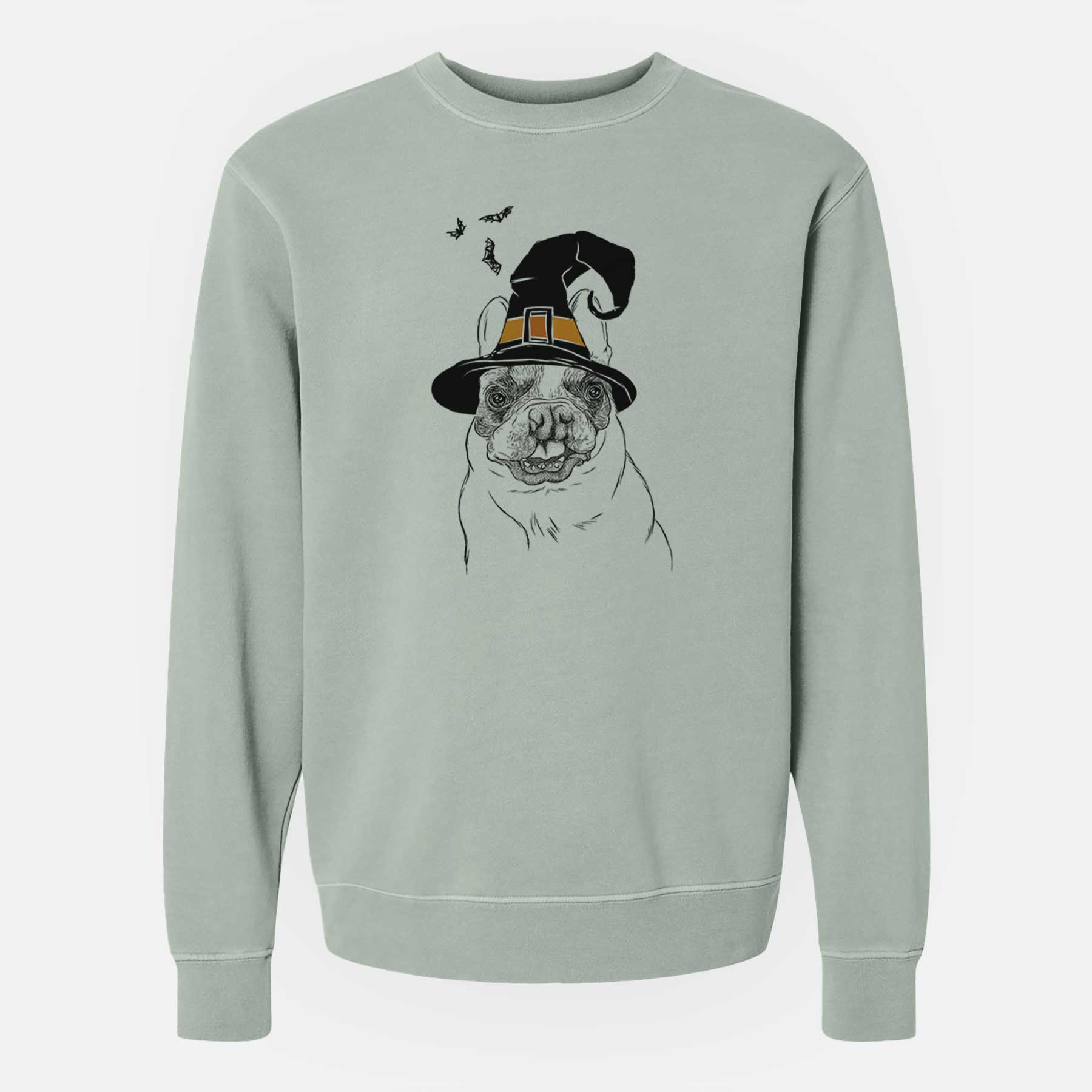 Witch Lentil the French Bulldog - Unisex Pigment Dyed Crew Sweatshirt