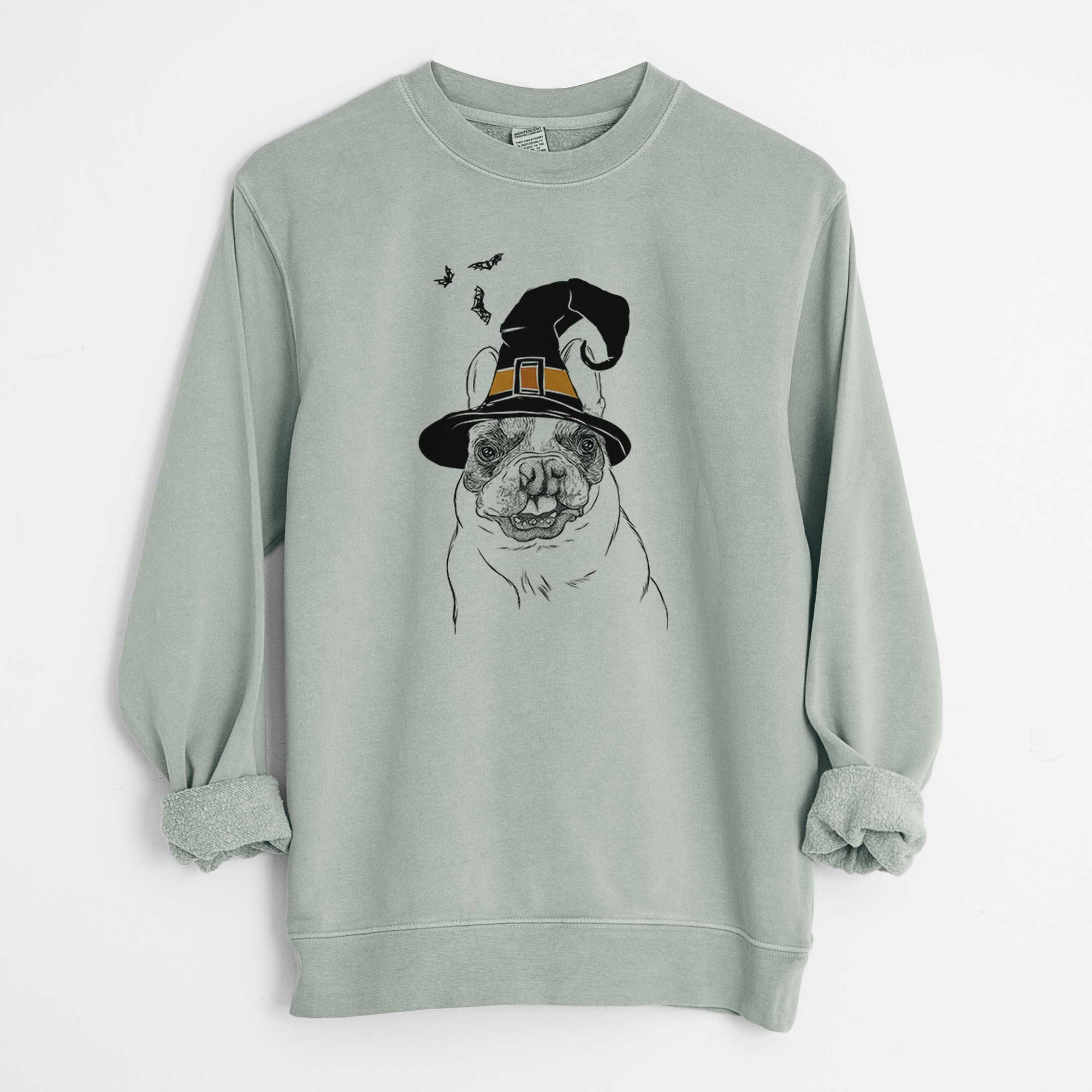 Witch Lentil the French Bulldog - Unisex Pigment Dyed Crew Sweatshirt