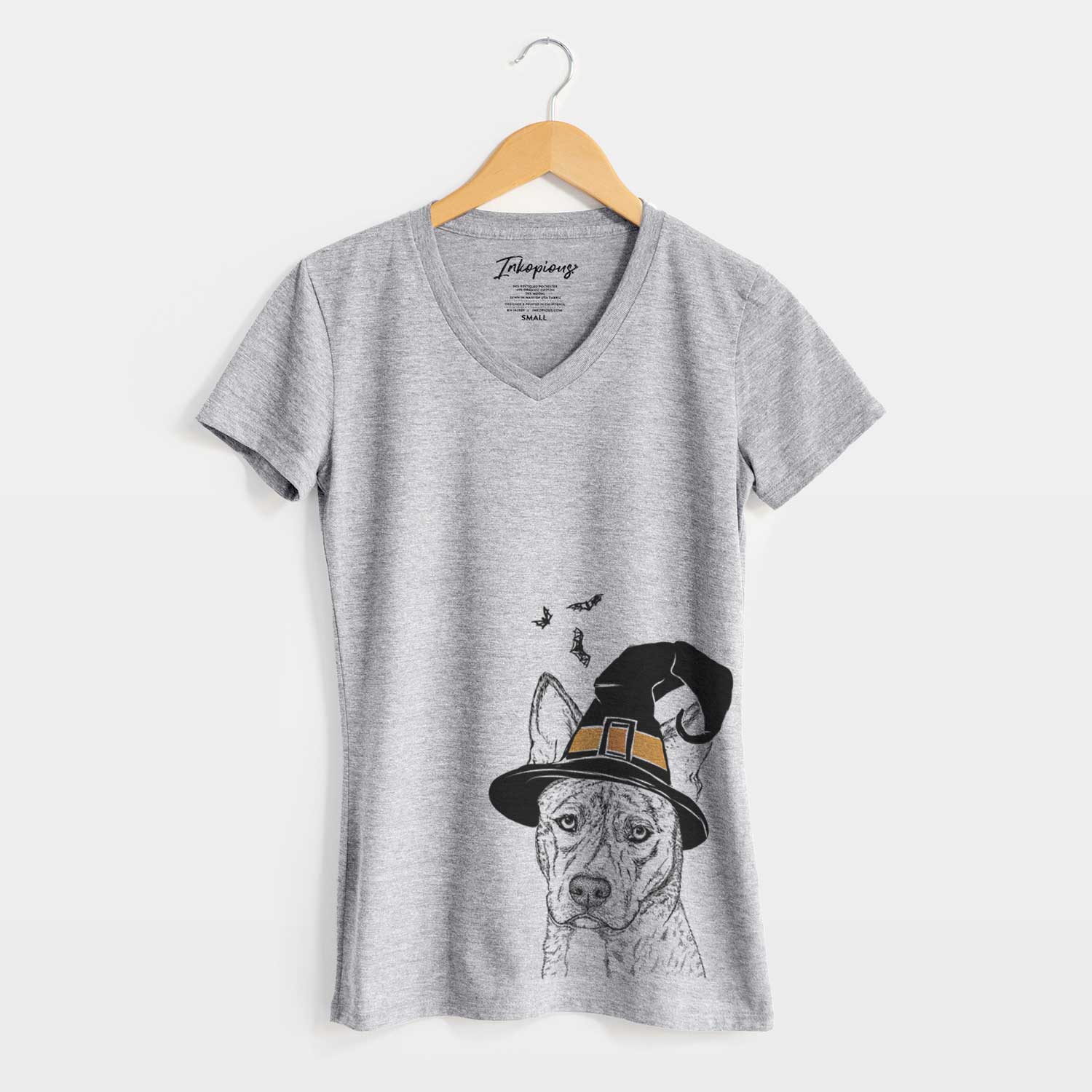 Witch Leo the Ibizan Hound Bull Mastiff Mix - Women's V-neck Shirt