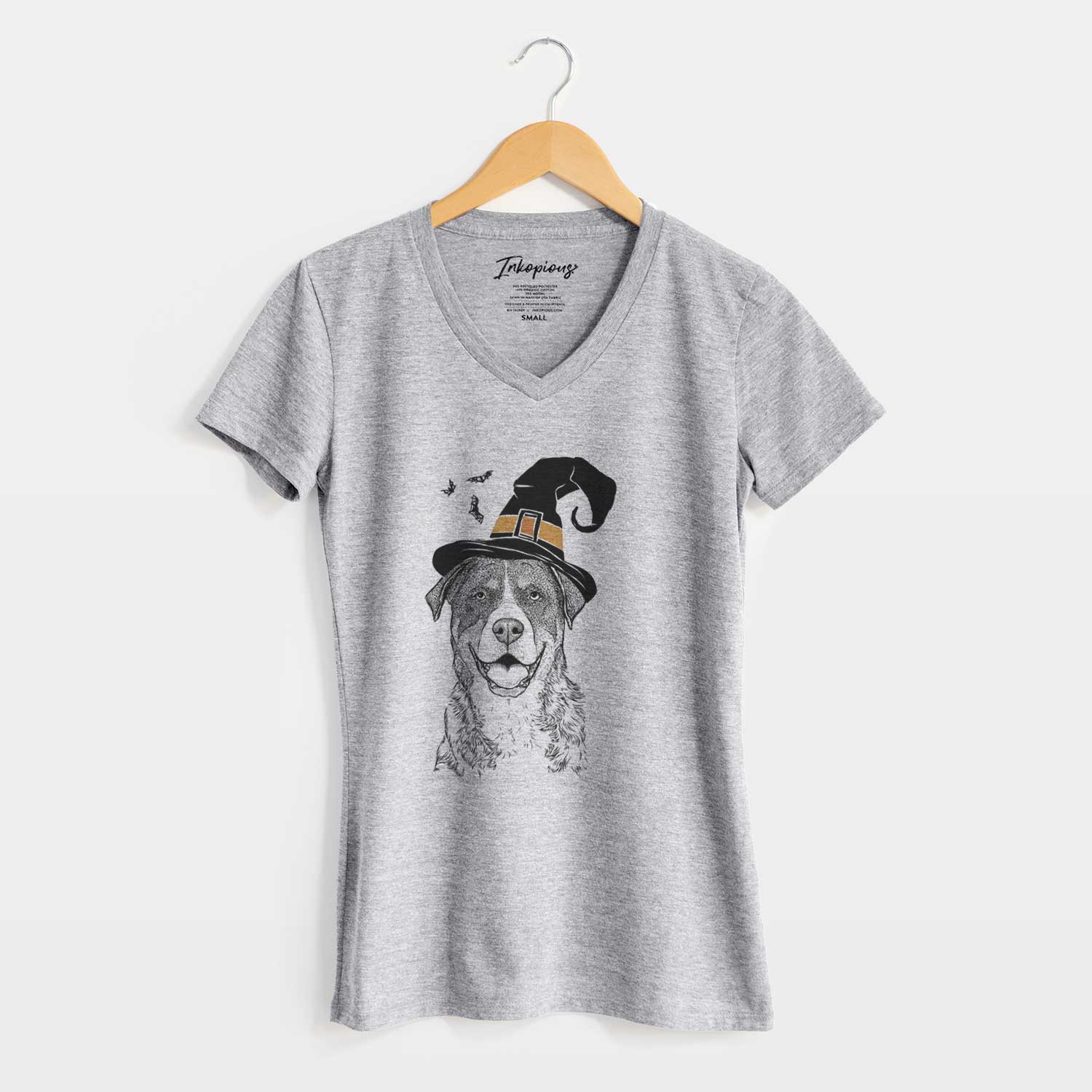 Witch Leon the Greater Swiss Mountain Dog - Women's V-neck Shirt