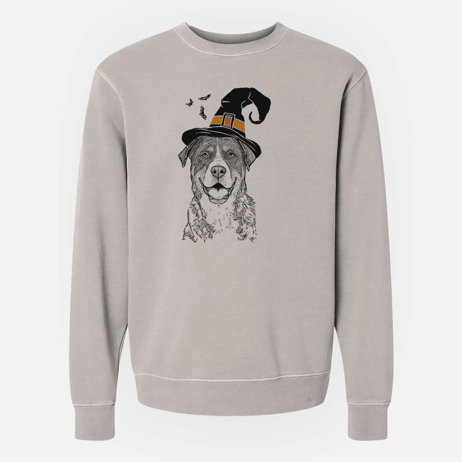 Witch Leon the Greater Swiss Mountain Dog - Unisex Pigment Dyed Crew Sweatshirt