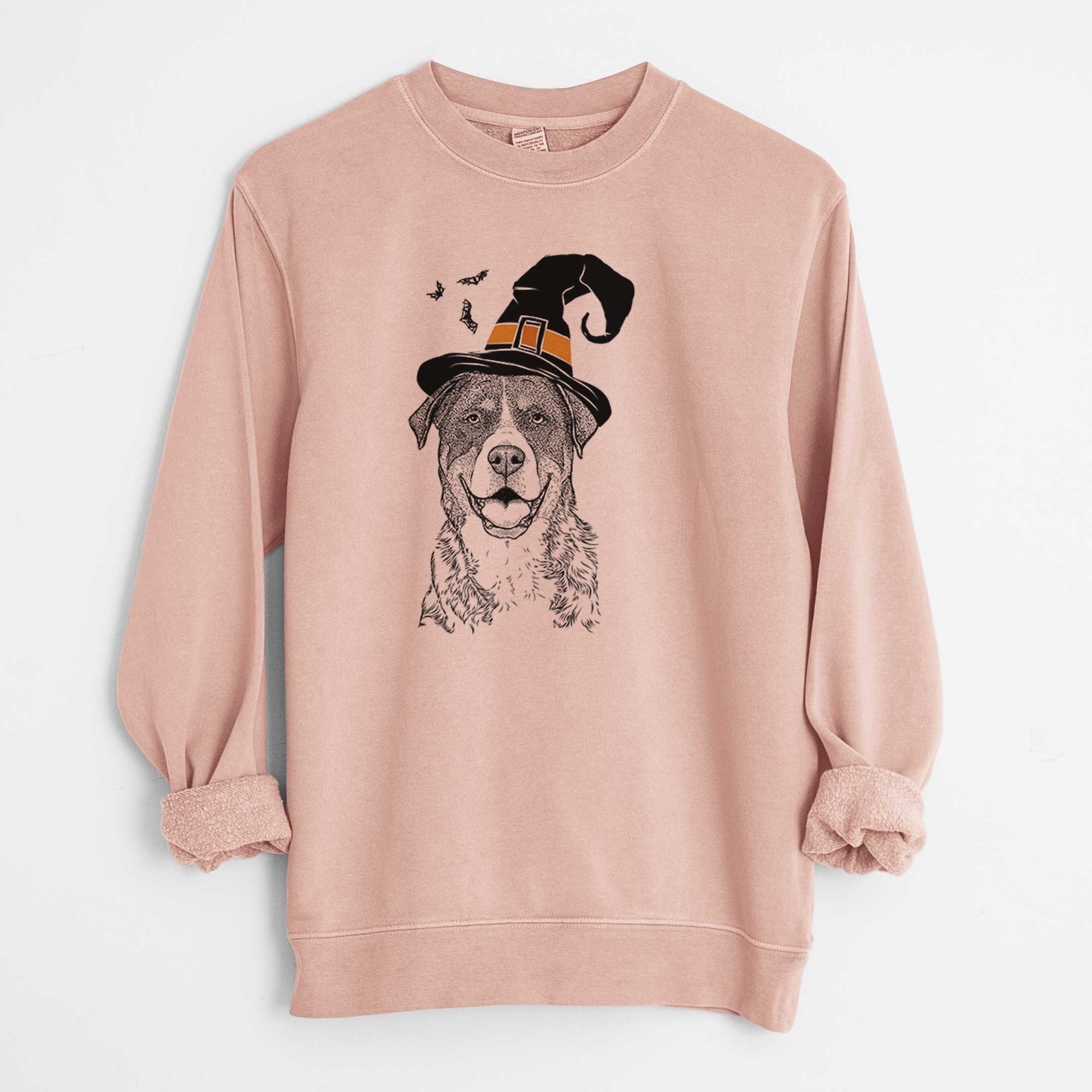 Witch Leon the Greater Swiss Mountain Dog - Unisex Pigment Dyed Crew Sweatshirt