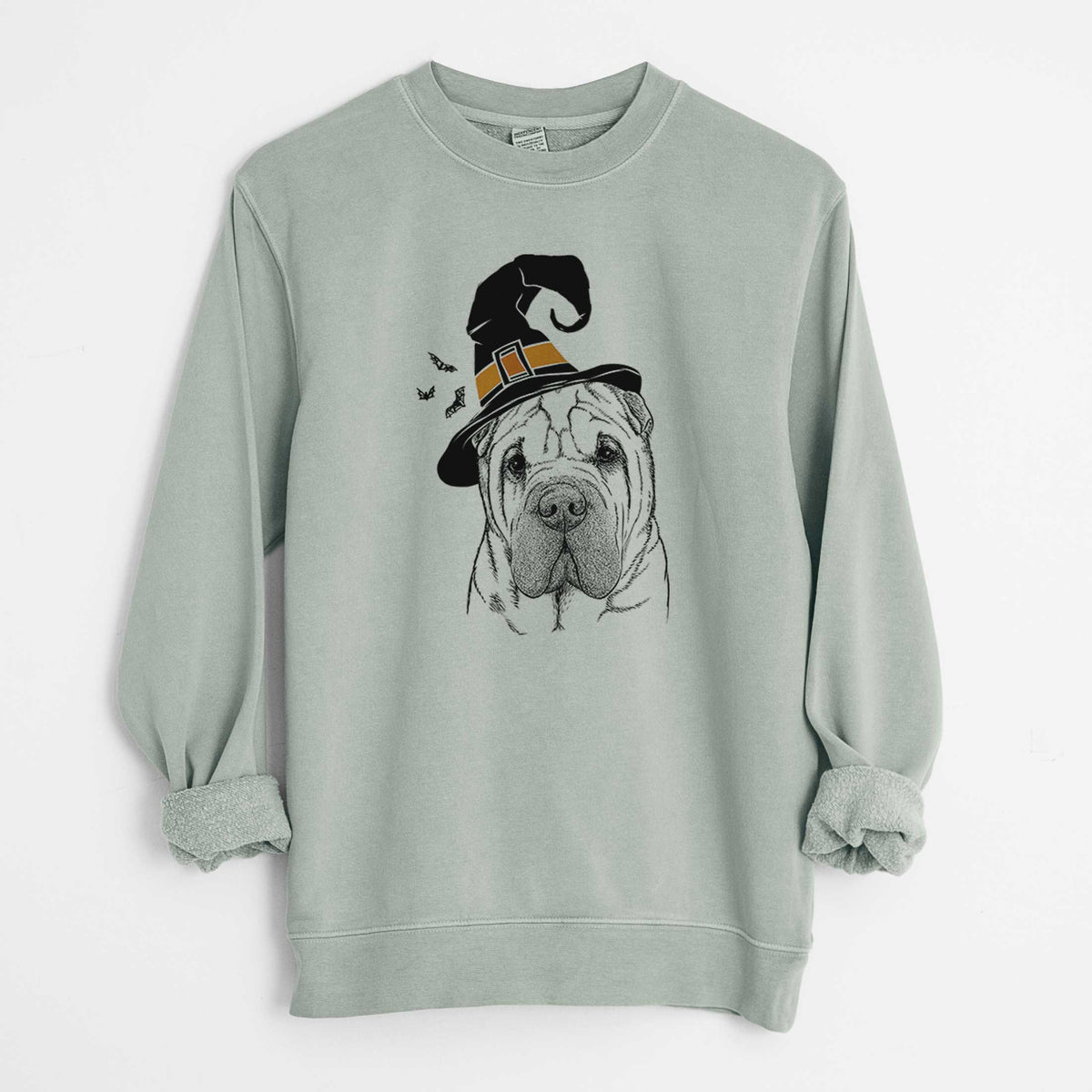 Witch Lilly the Shar Pei - Unisex Pigment Dyed Crew Sweatshirt