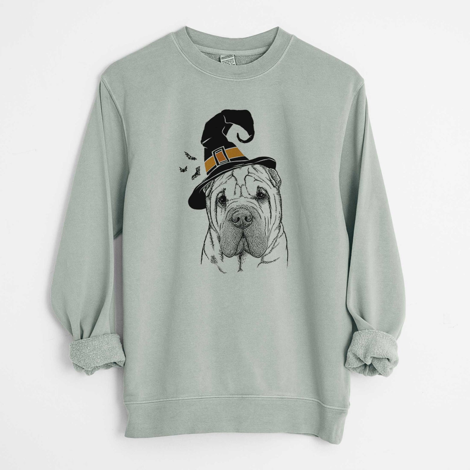 Witch Lilly the Shar Pei - Unisex Pigment Dyed Crew Sweatshirt