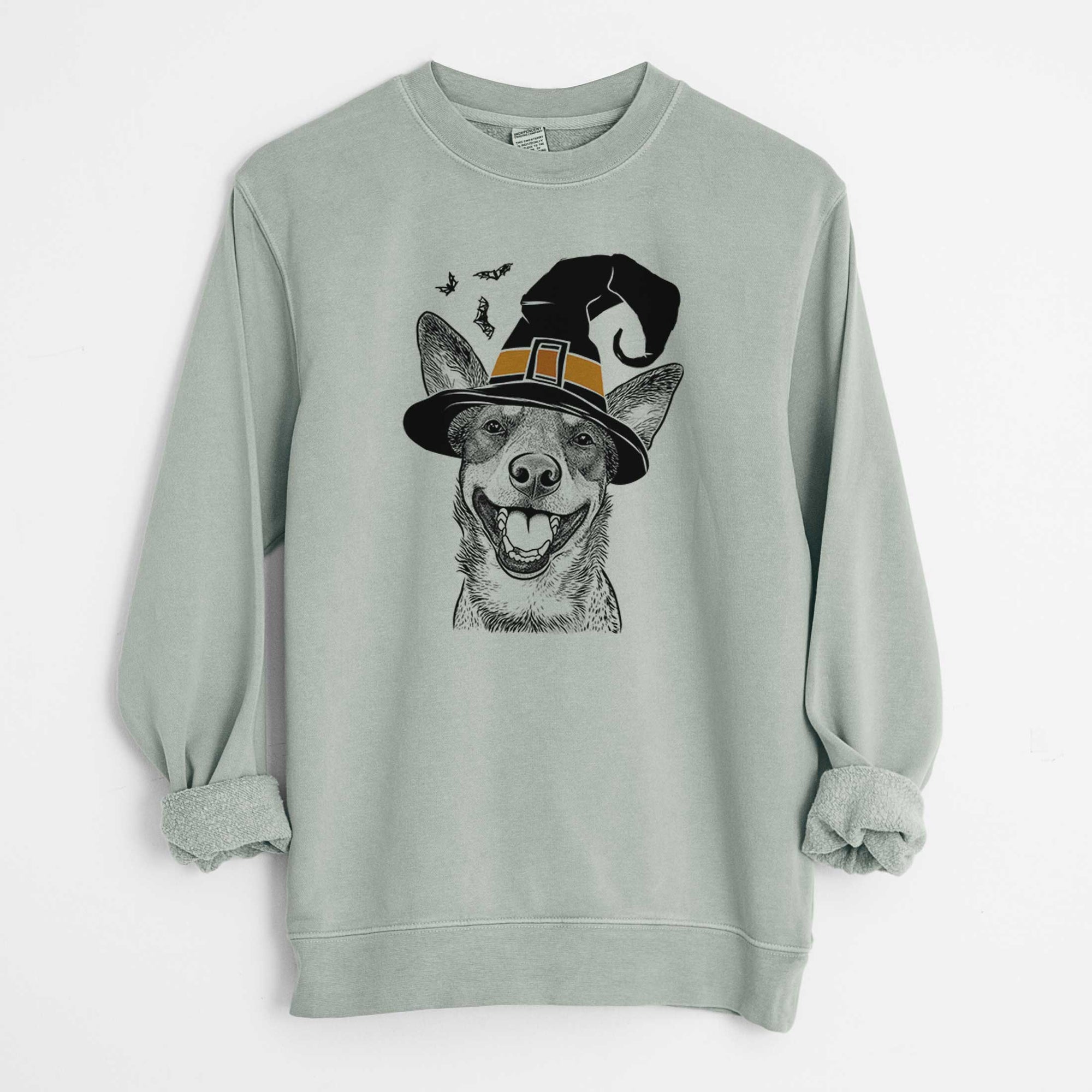 Witch Lily the Australian Cattle Dog - Unisex Pigment Dyed Crew Sweatshirt