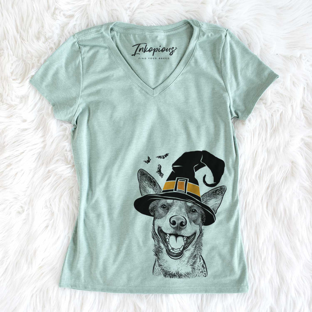 Witch Lily the Australian Cattle Dog - Women&#39;s V-neck Shirt