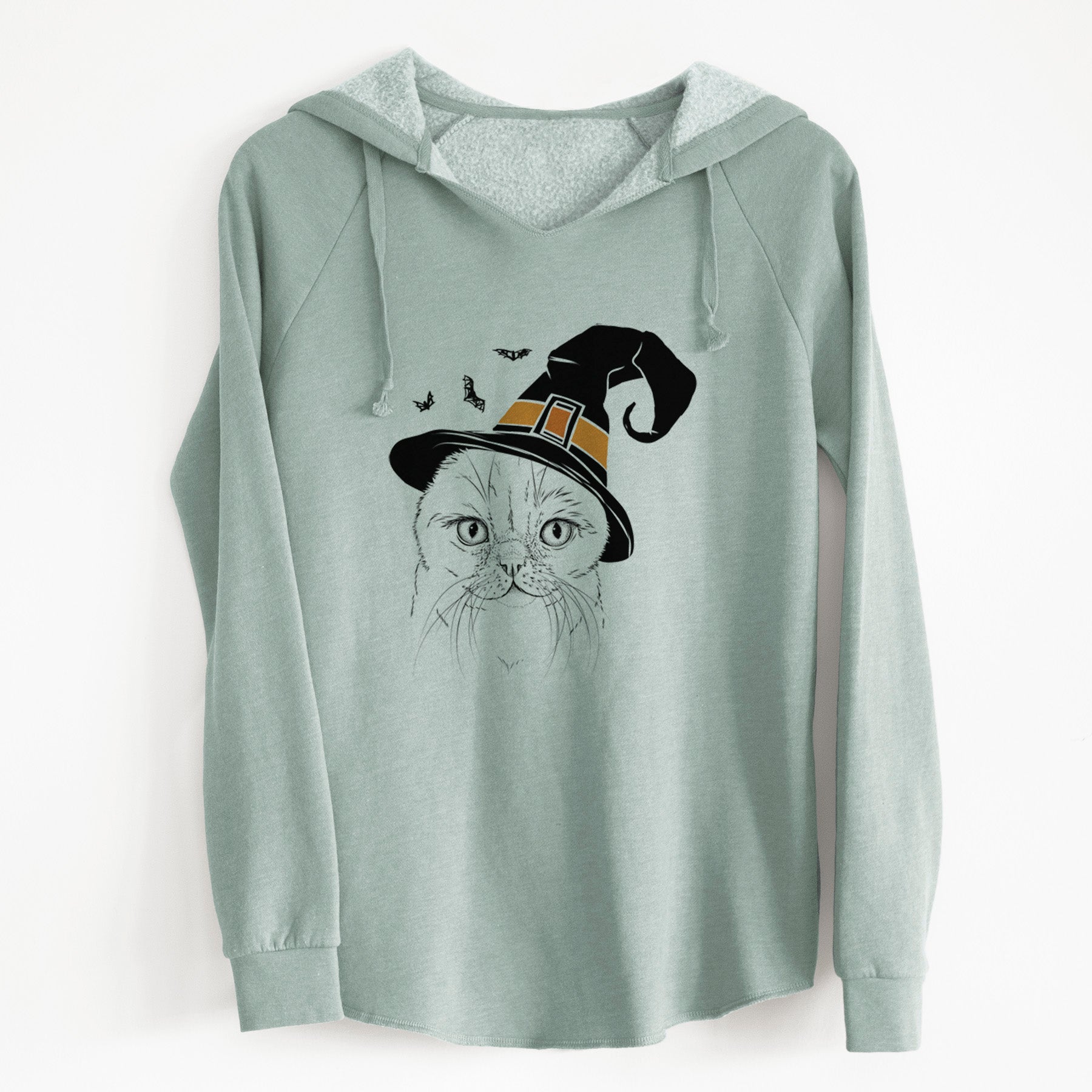 Witch Lina the Exotic Fold Cat - Cali Wave Hooded Sweatshirt