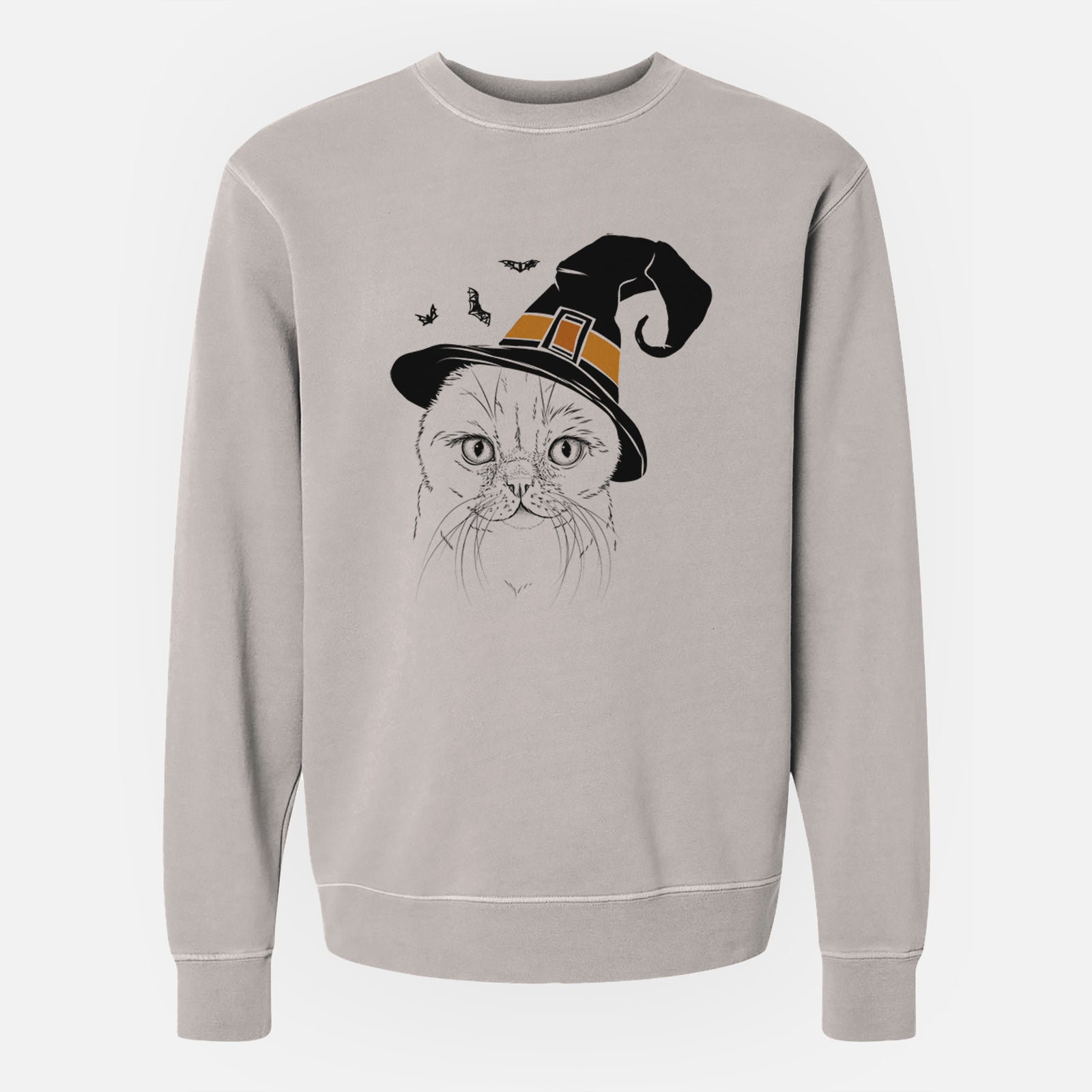 Witch Lina the Exotic Fold Cat - Unisex Pigment Dyed Crew Sweatshirt