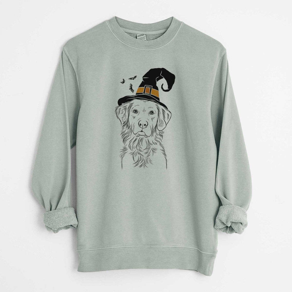 Witch Linden the Golden Retriever - Unisex Pigment Dyed Crew Sweatshirt