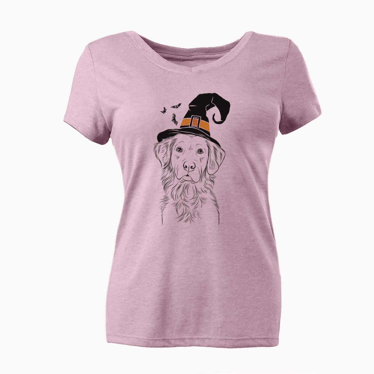 Witch Linden the Golden Retriever - Women's V-neck Shirt