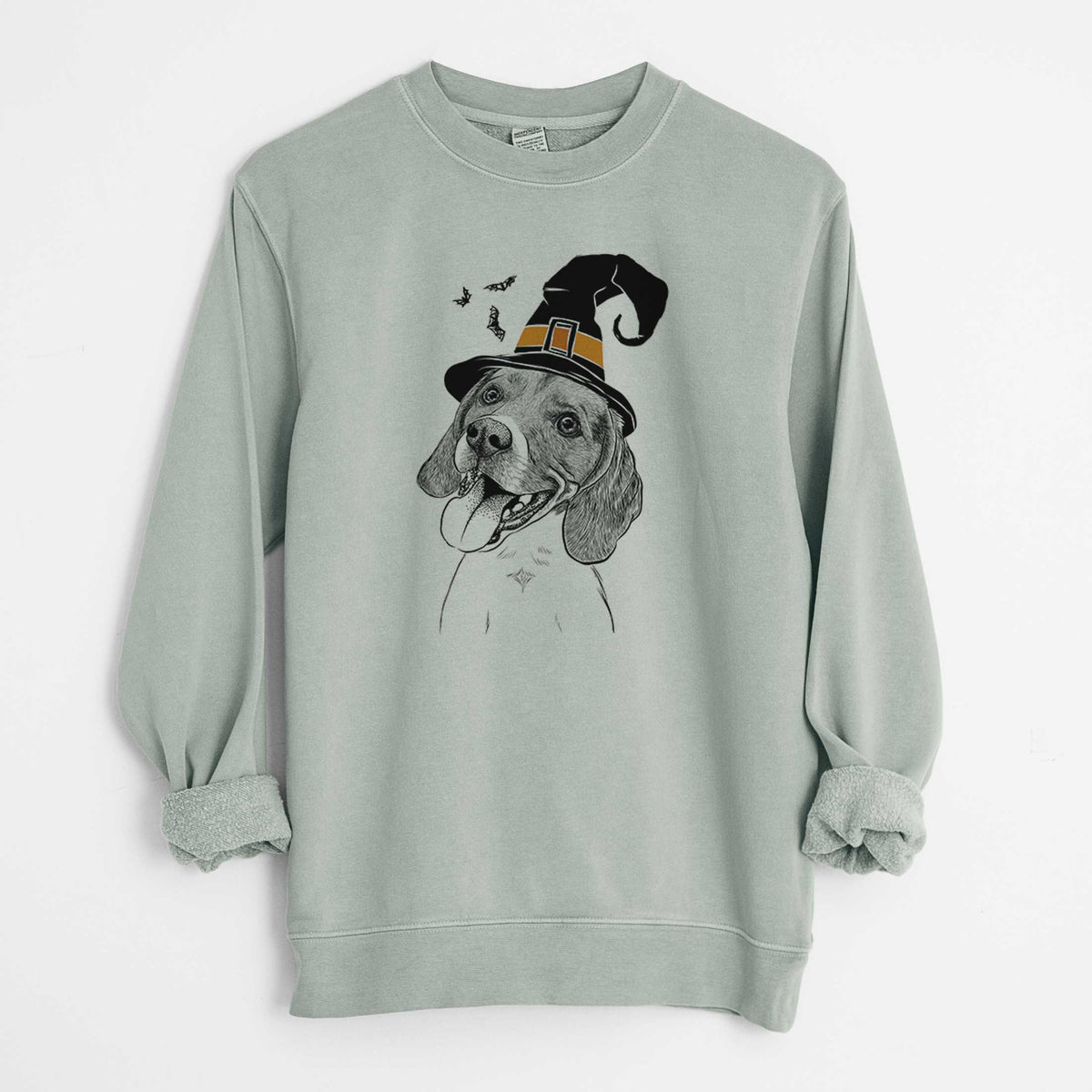 Witch Little Bandit the Beagle - Unisex Pigment Dyed Crew Sweatshirt