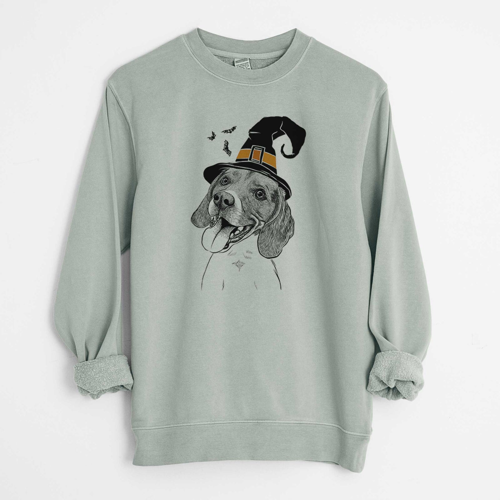 Witch Little Bandit the Beagle - Unisex Pigment Dyed Crew Sweatshirt