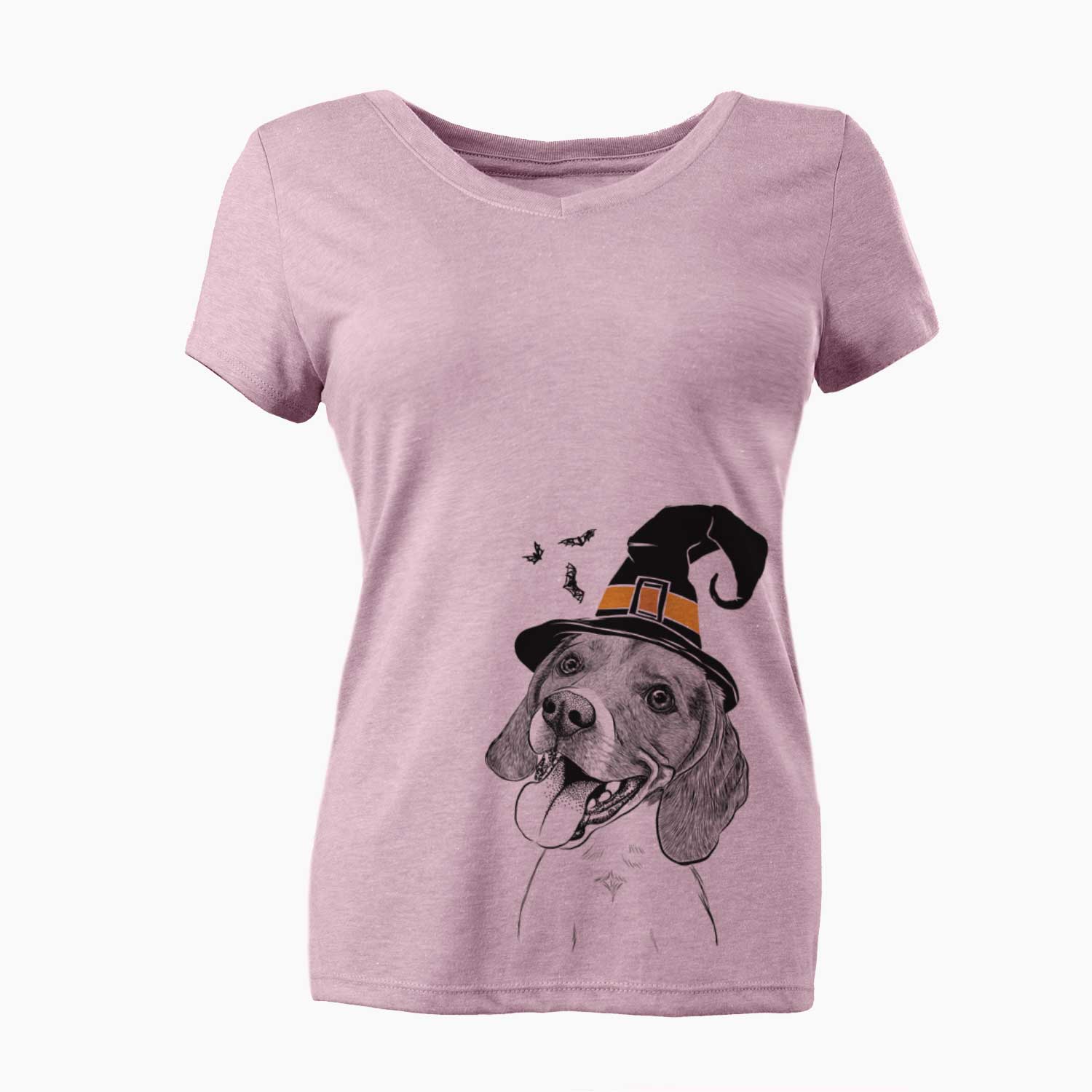 Witch Little Bandit the Beagle - Women's V-neck Shirt